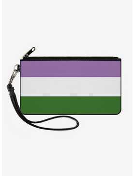 Genderqueer Flag Canvas Zip Clutch Wallet, , hi-res
