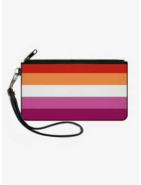 Lesbian Flag Canvas Zip Clutch Wallet, , hi-res