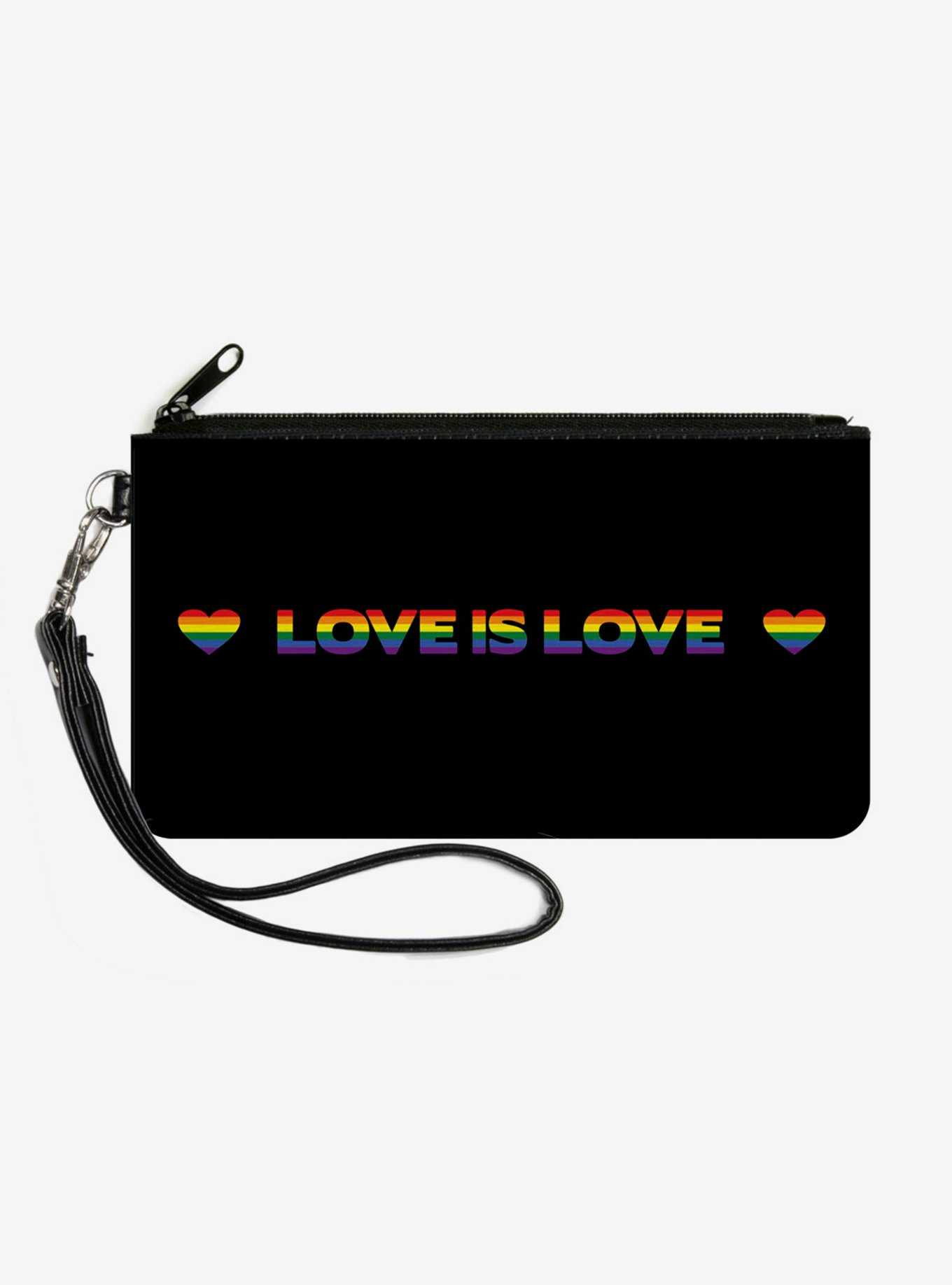 Love Is Love Heart Canvas Zip Clutch Wallet, , hi-res