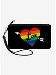 Love Rainbow Stripe Canvas Zip Clutch Wallet, , hi-res