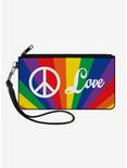 Peace and Love Rainbow Rays Canvas Zip Clutch Wallet, , hi-res