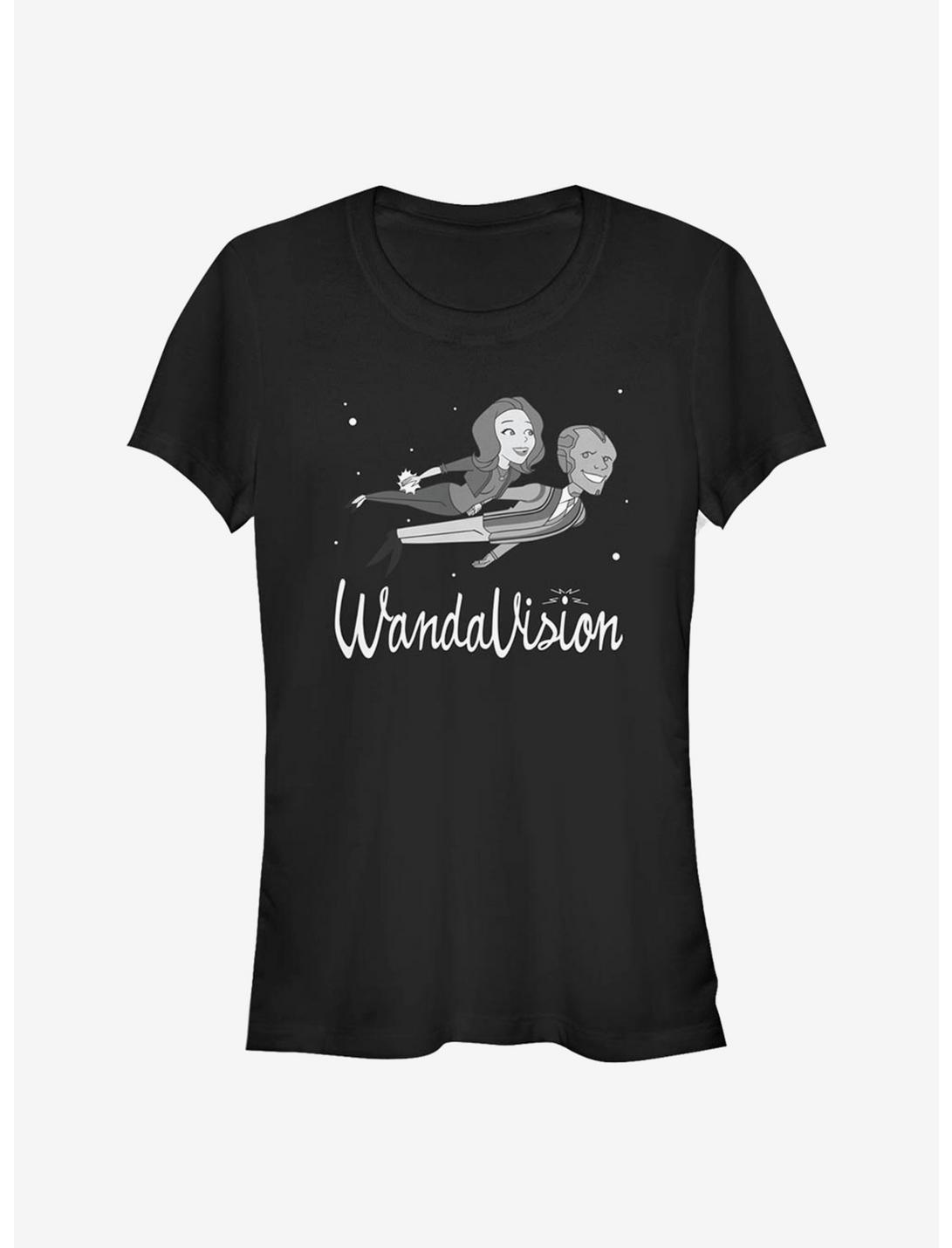 Marvel WandaVision Unusual Couple Flying Stars Girls T-Shirt, BLACK, hi-res