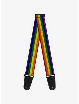 Rainbow Stripe Painted Guitar Strap, , hi-res