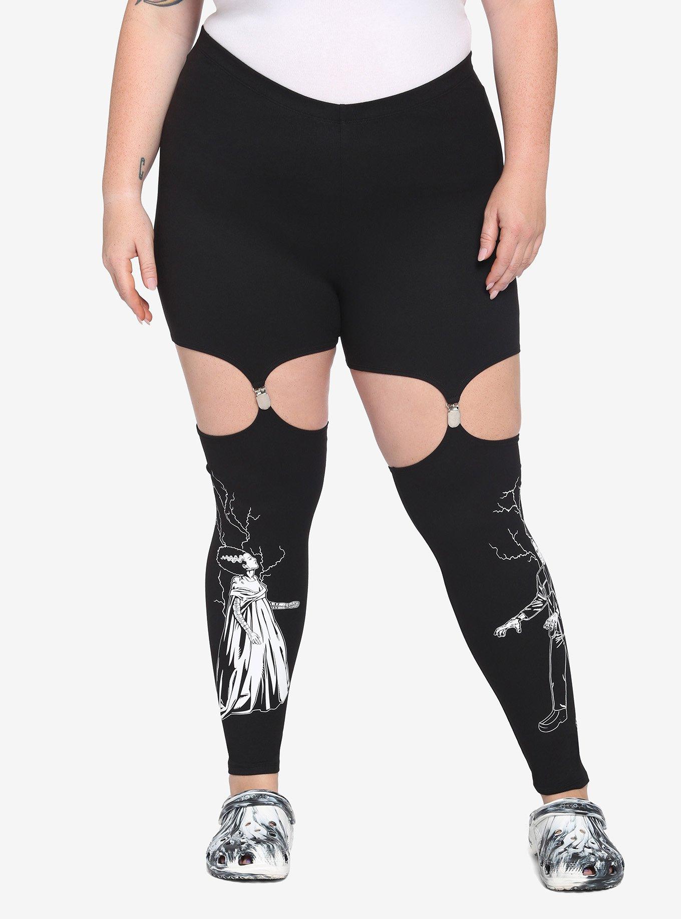 Universal Monsters Frankentein's Monster & Bride Of Frankenstein Garter Leggings Plus Size, MULTI, hi-res