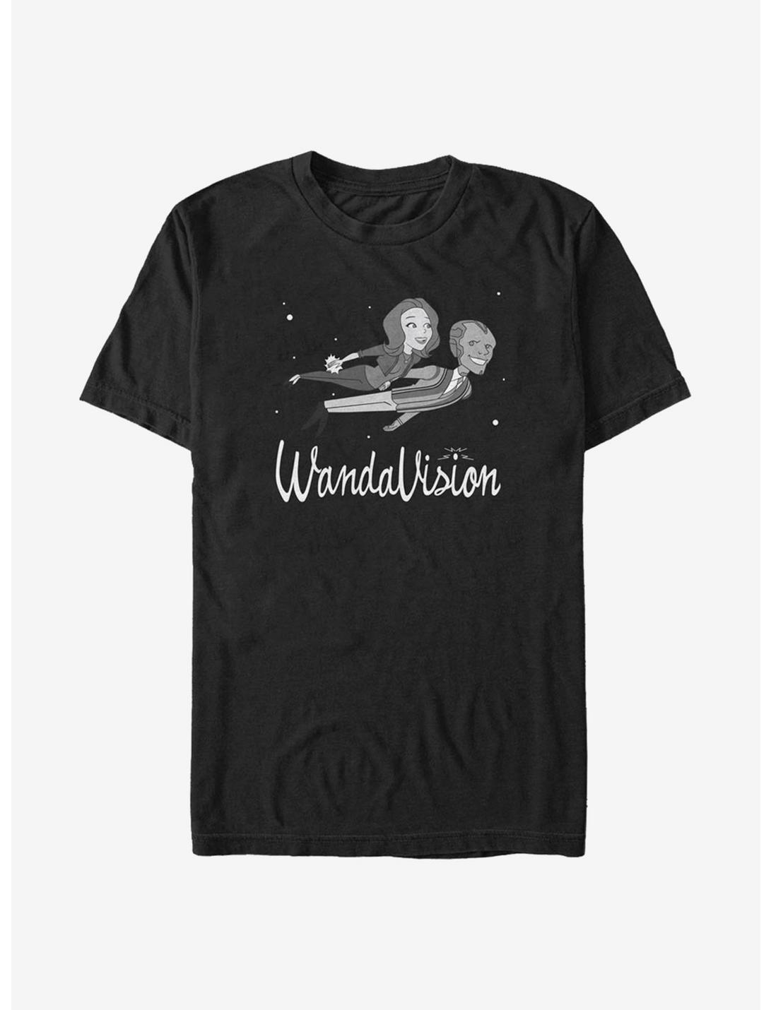 Marvel WandaVision Unusual Couple Flying Stars T-Shirt, BLACK, hi-res