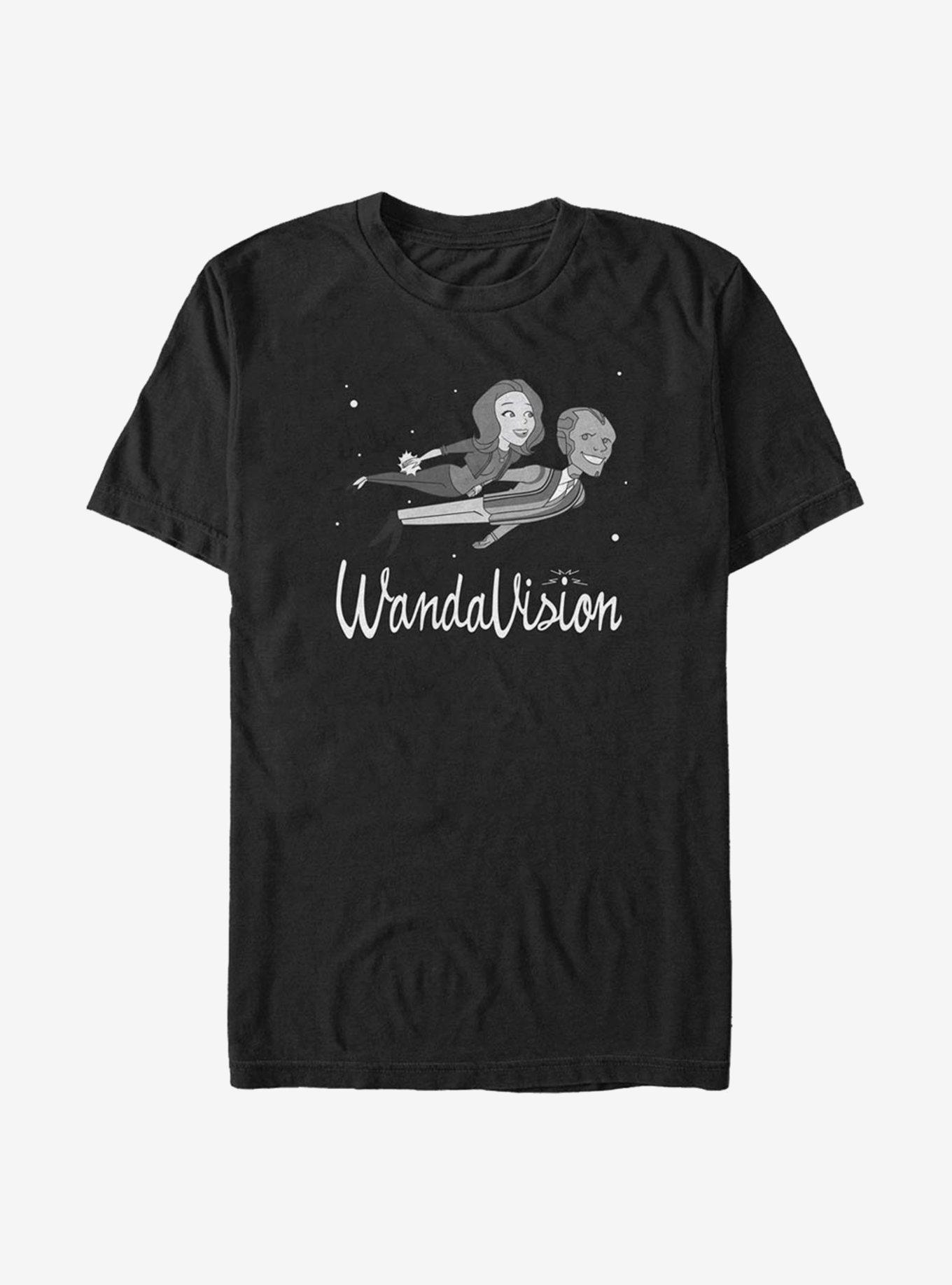 Marvel WandaVision Unusual Couple Flying Stars T-Shirt, BLACK, hi-res