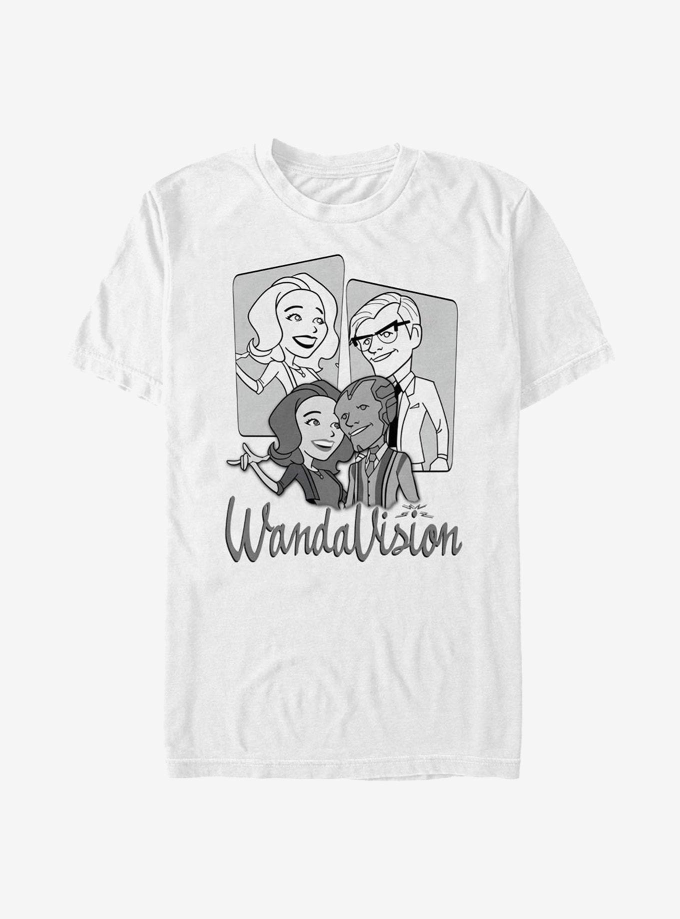 Marvel WandaVIsion Cartoon Character Panels T-Shirt, , hi-res