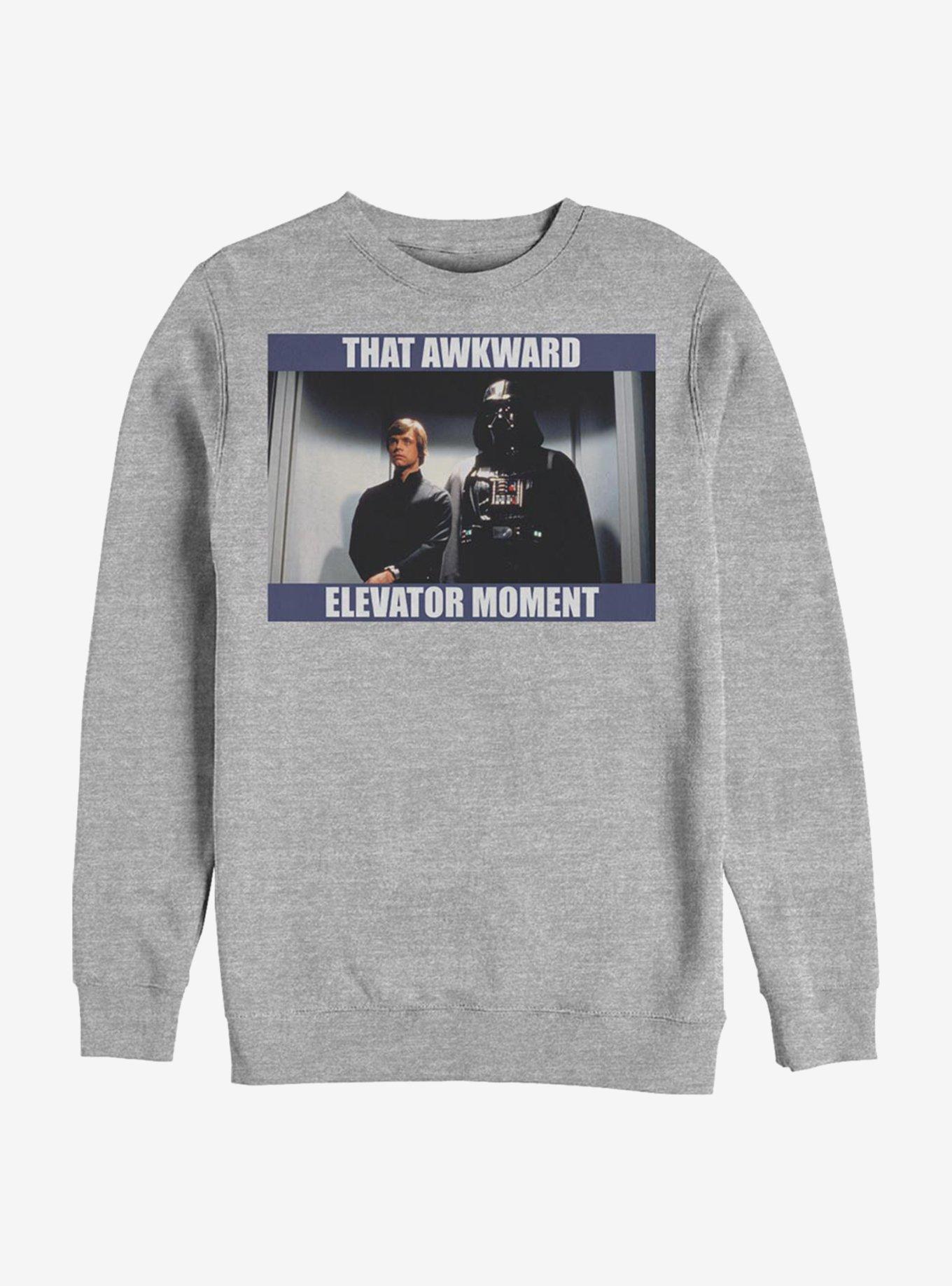 Star Wars Awkward Elevator Moment Crew Sweatshirt, ATH HTR, hi-res