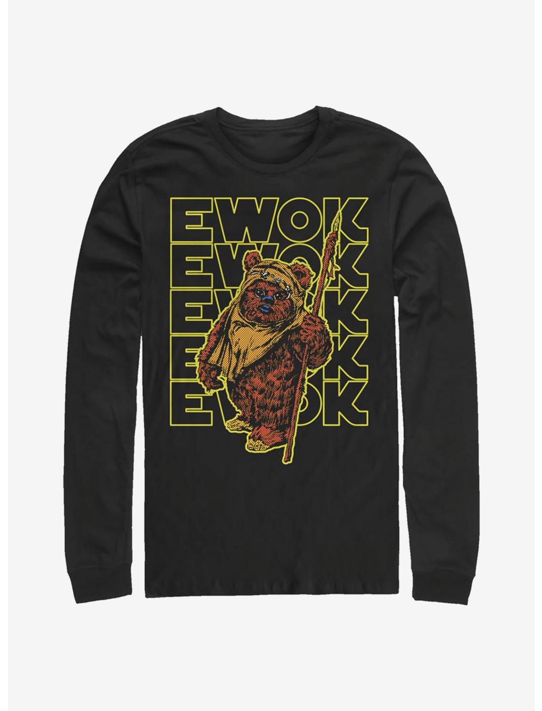 Star Wars Retro Ewok Name Long-Sleeve T-Shirt, BLACK, hi-res