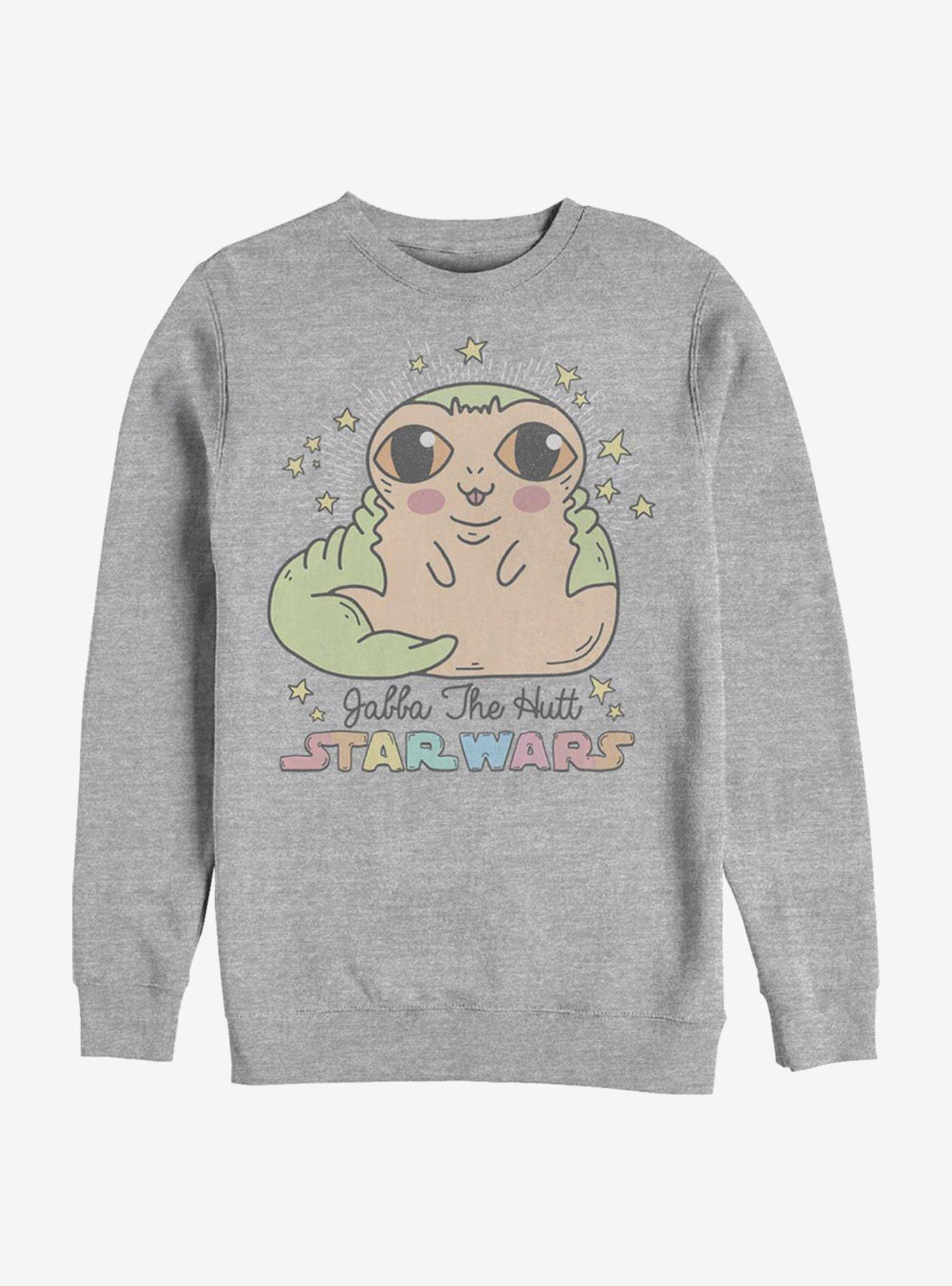 Star Wars Jabba Cute Cartoon Crew Sweatshirt, ATH HTR, hi-res