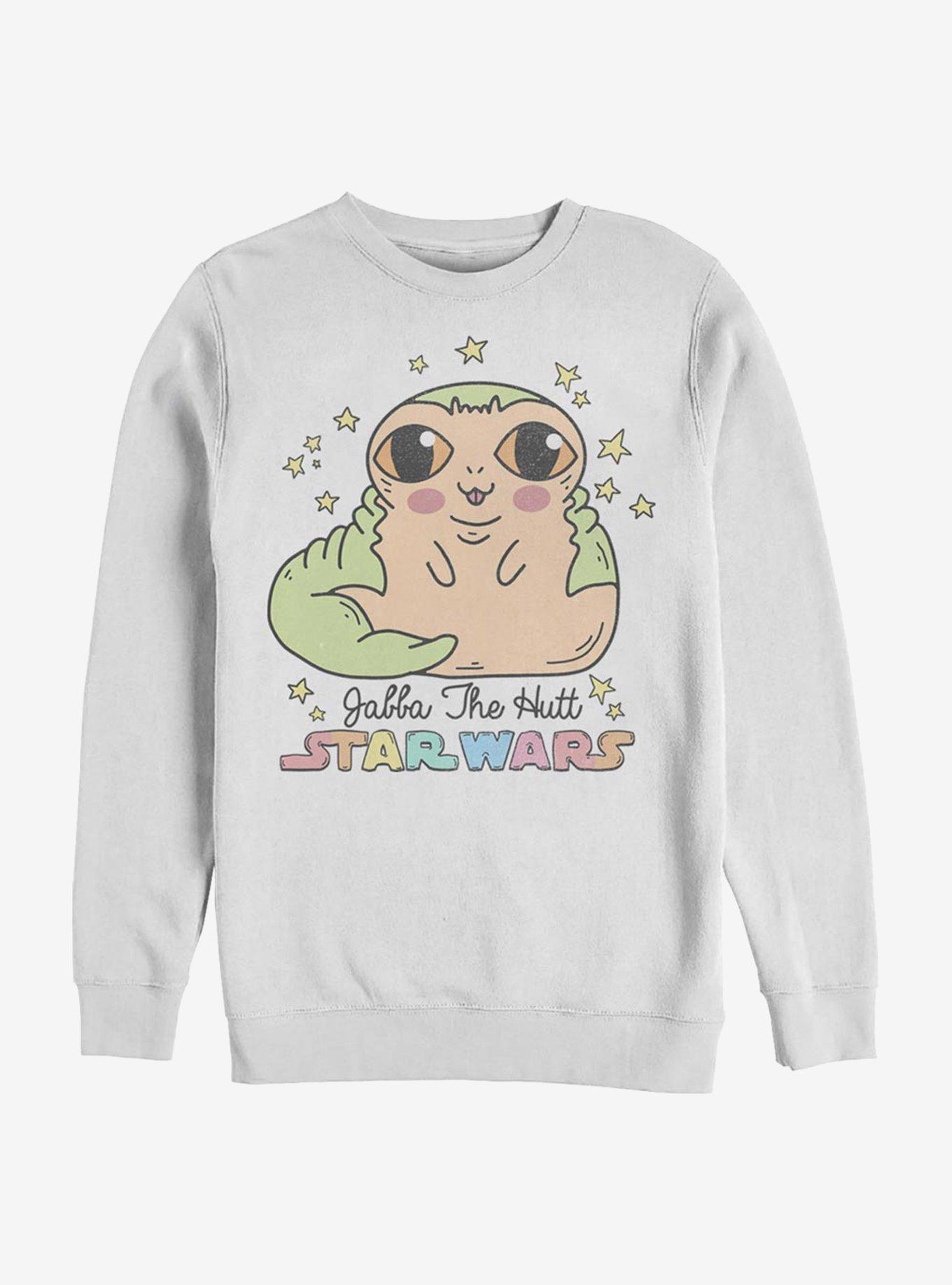 Star Wars Jabba Cute Cartoon Crew Sweatshirt, WHITE, hi-res