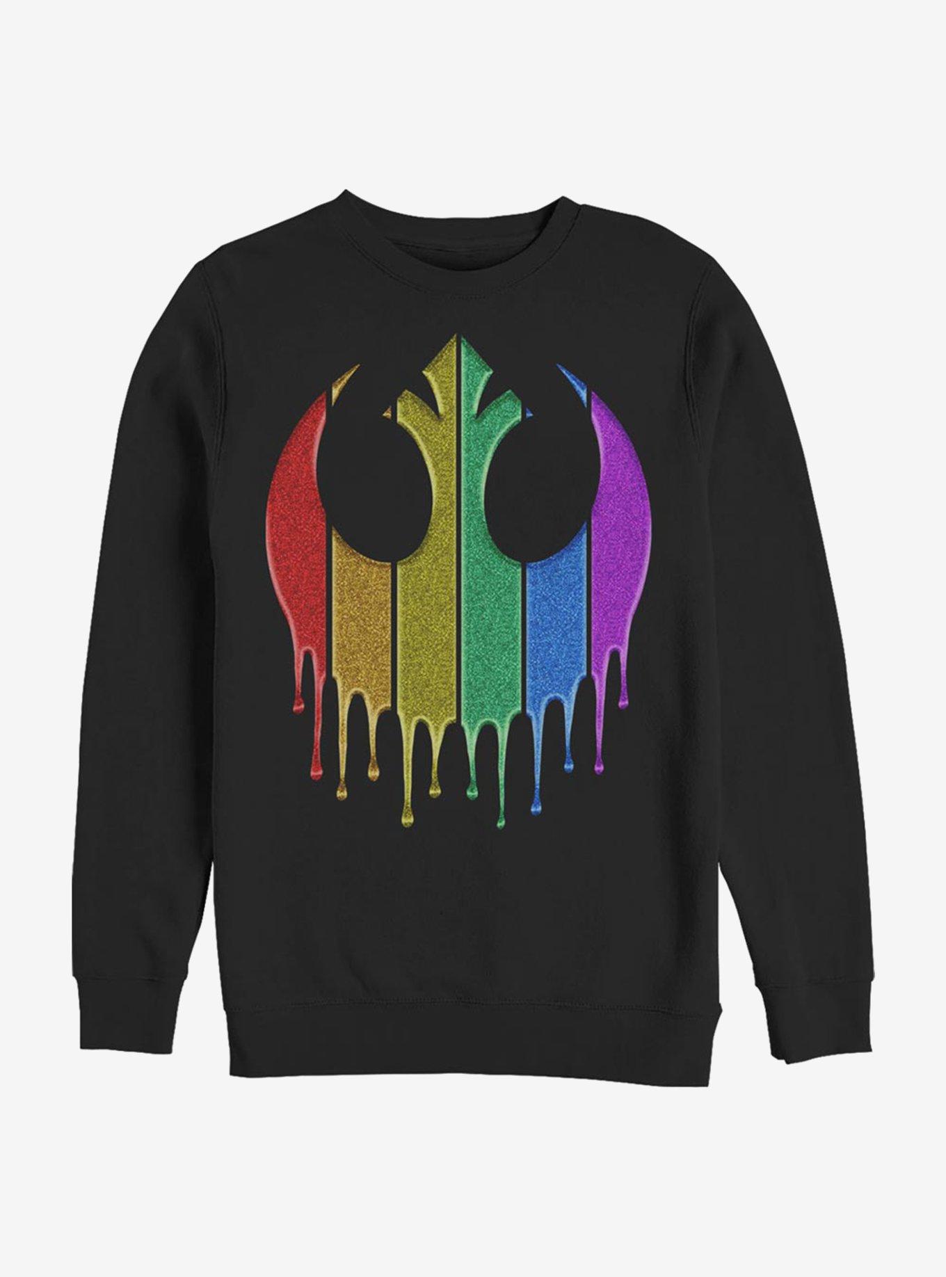Star Wars Rainbow Rebel Drip Crew Sweatshirt, , hi-res