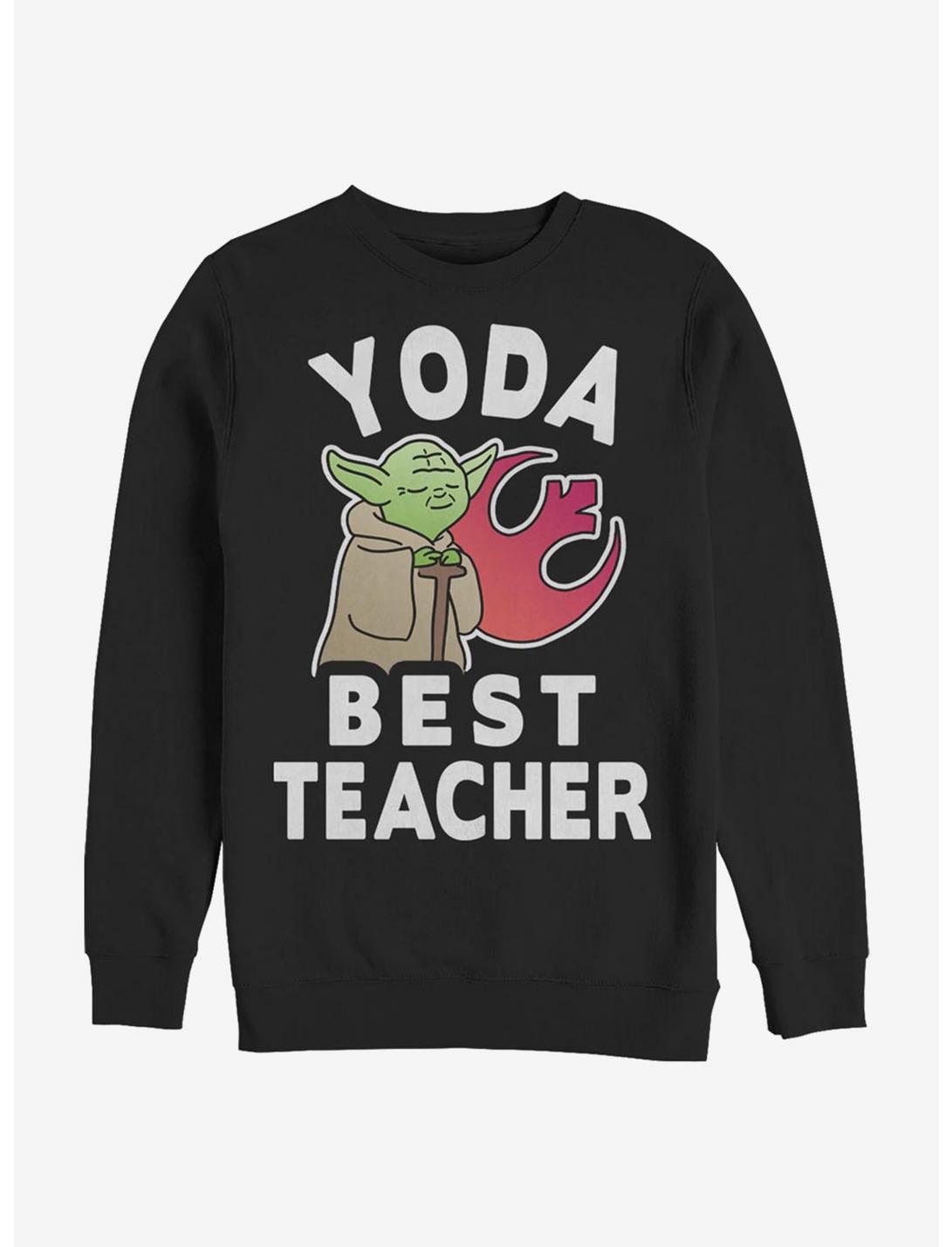 Star Wars Yoda Best Teacher Crew Sweatshirt, BLACK, hi-res
