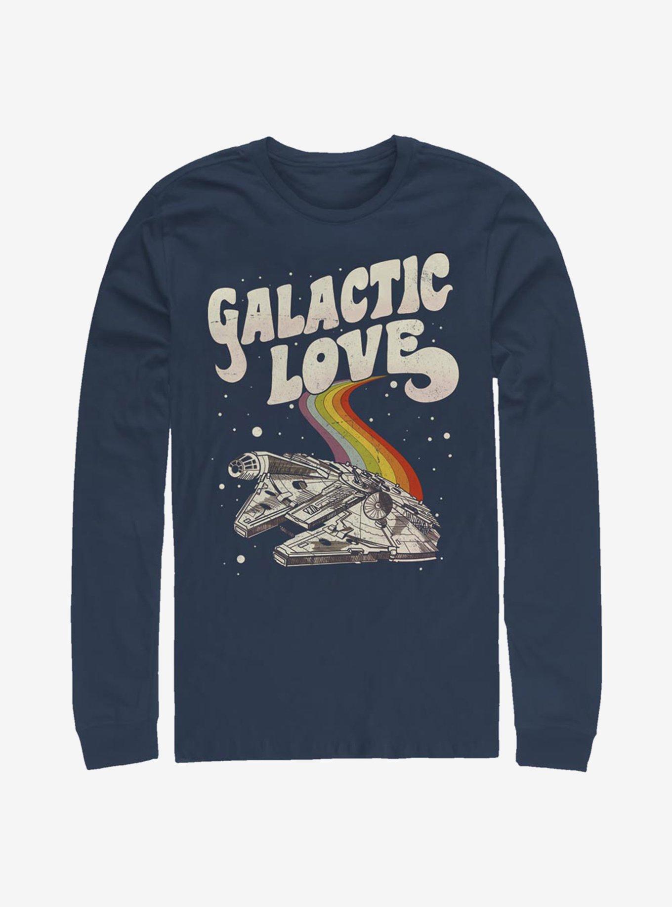 Star Wars Galactic Love Falcon Long-Sleeve T-Shirt, NAVY, hi-res