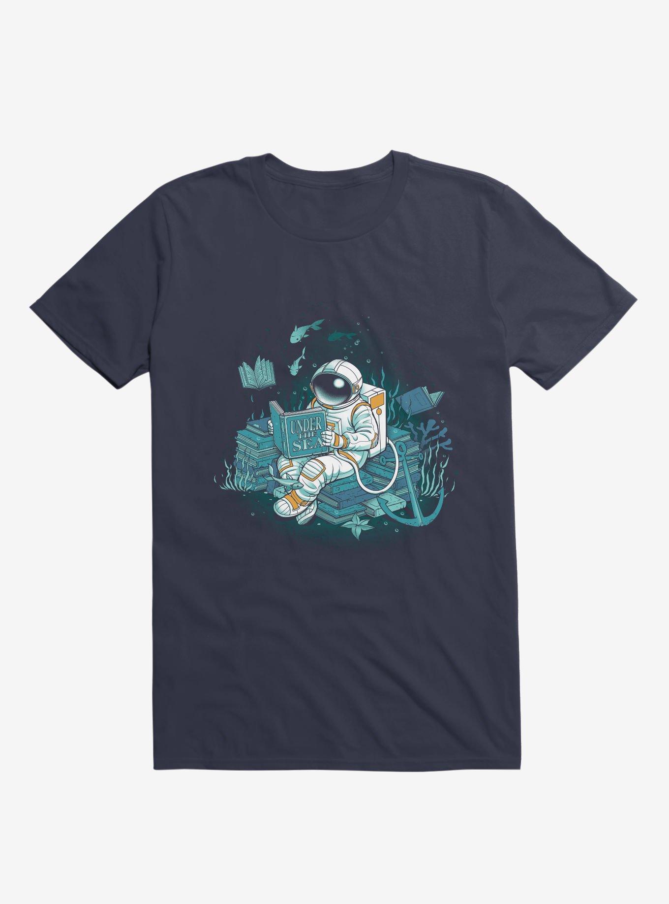 Cosmonaut Under The Sea T-Shirt, NAVY, hi-res