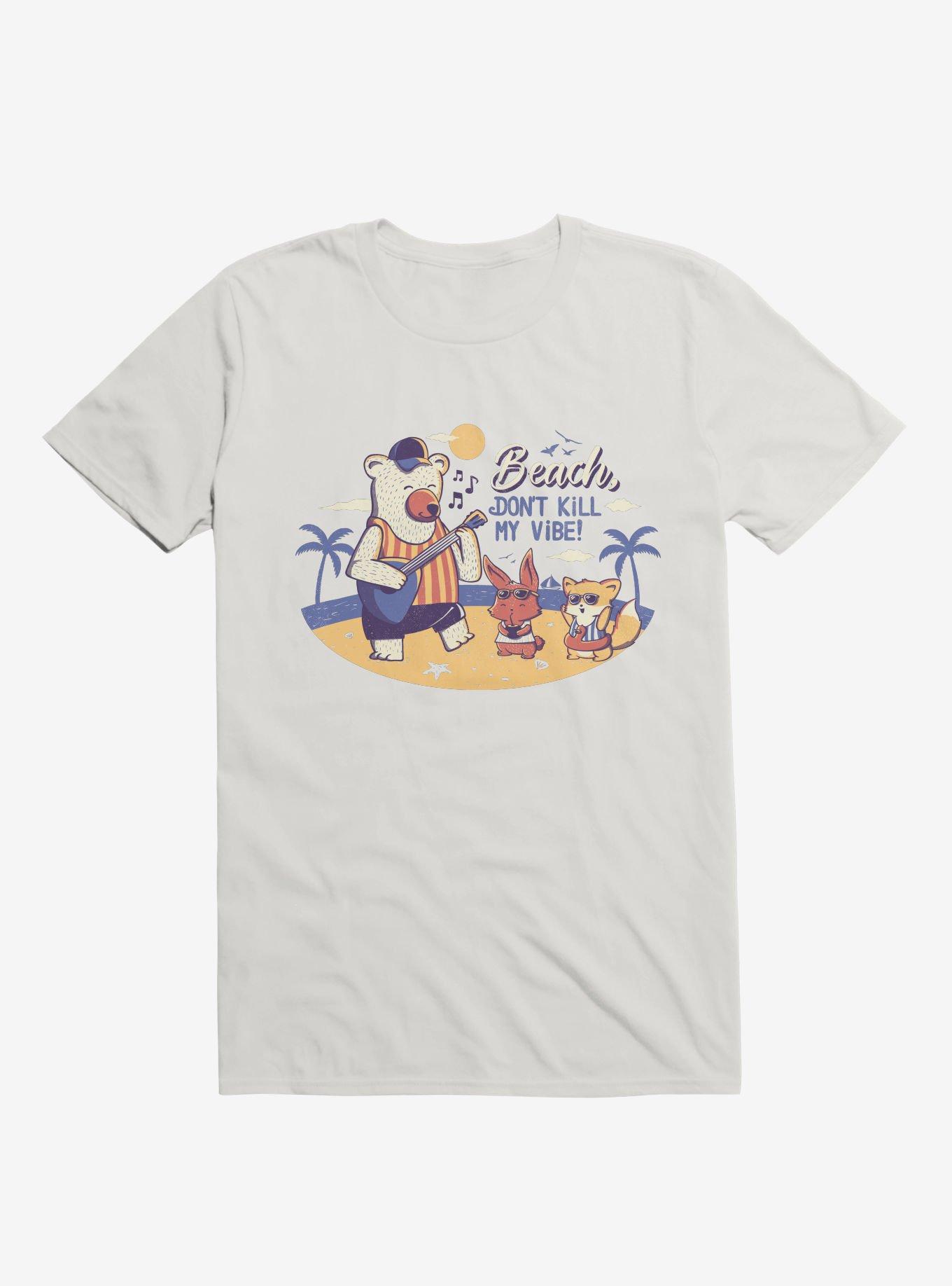 Beach! Don't Kill My Vibe T-Shirt, WHITE, hi-res