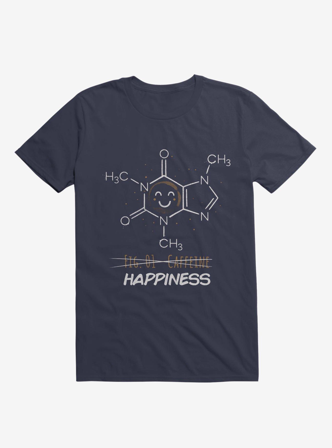 Caffeine Happiness T-Shirt, NAVY, hi-res