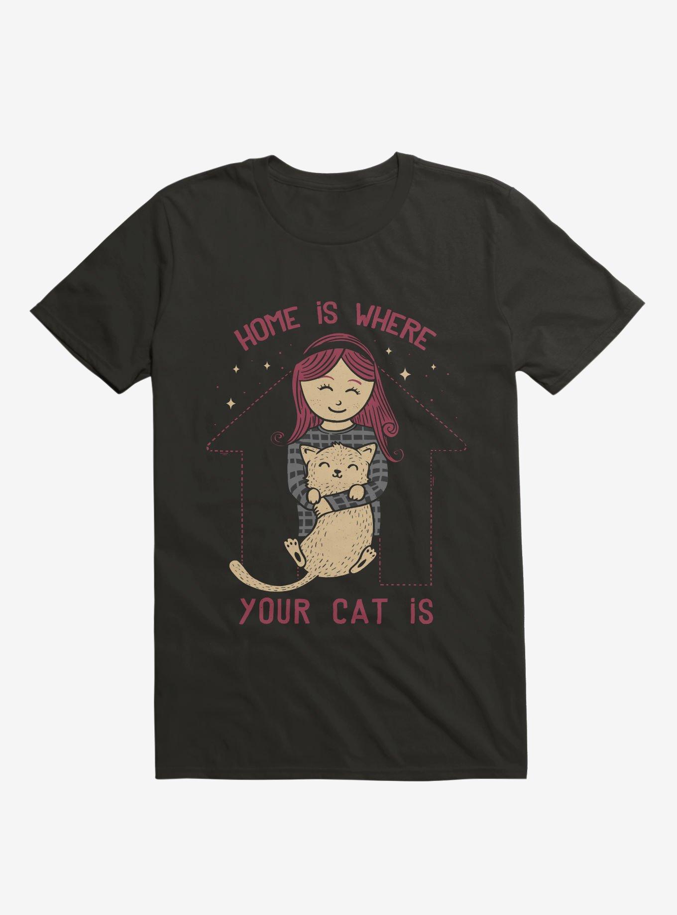 Home Is Where Your Cat Is T-Shirt, BLACK, hi-res