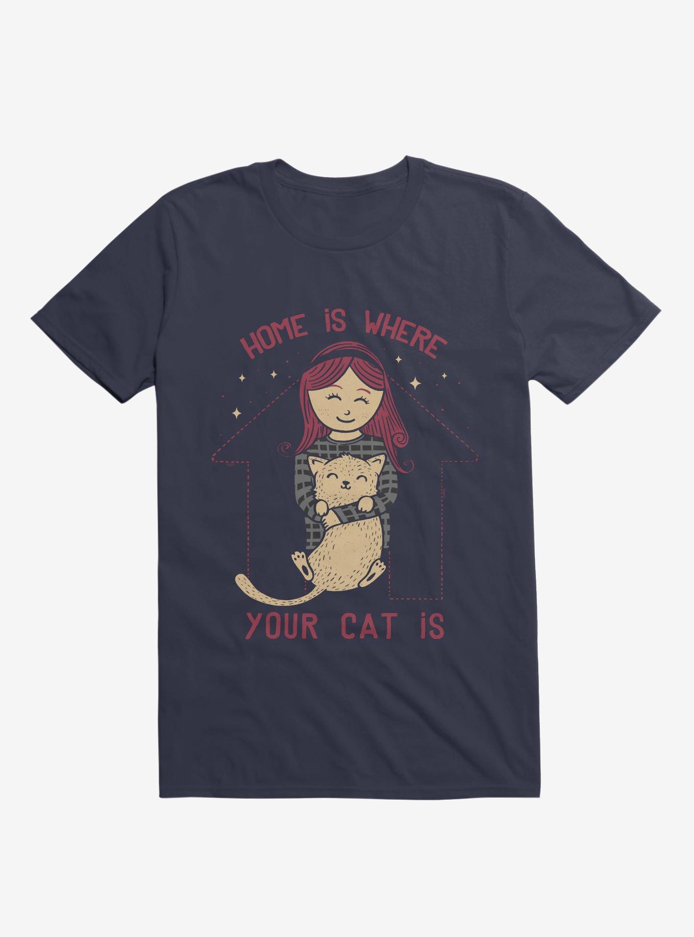 Home Is Where Your Cat Is T-Shirt, NAVY, hi-res view 1
