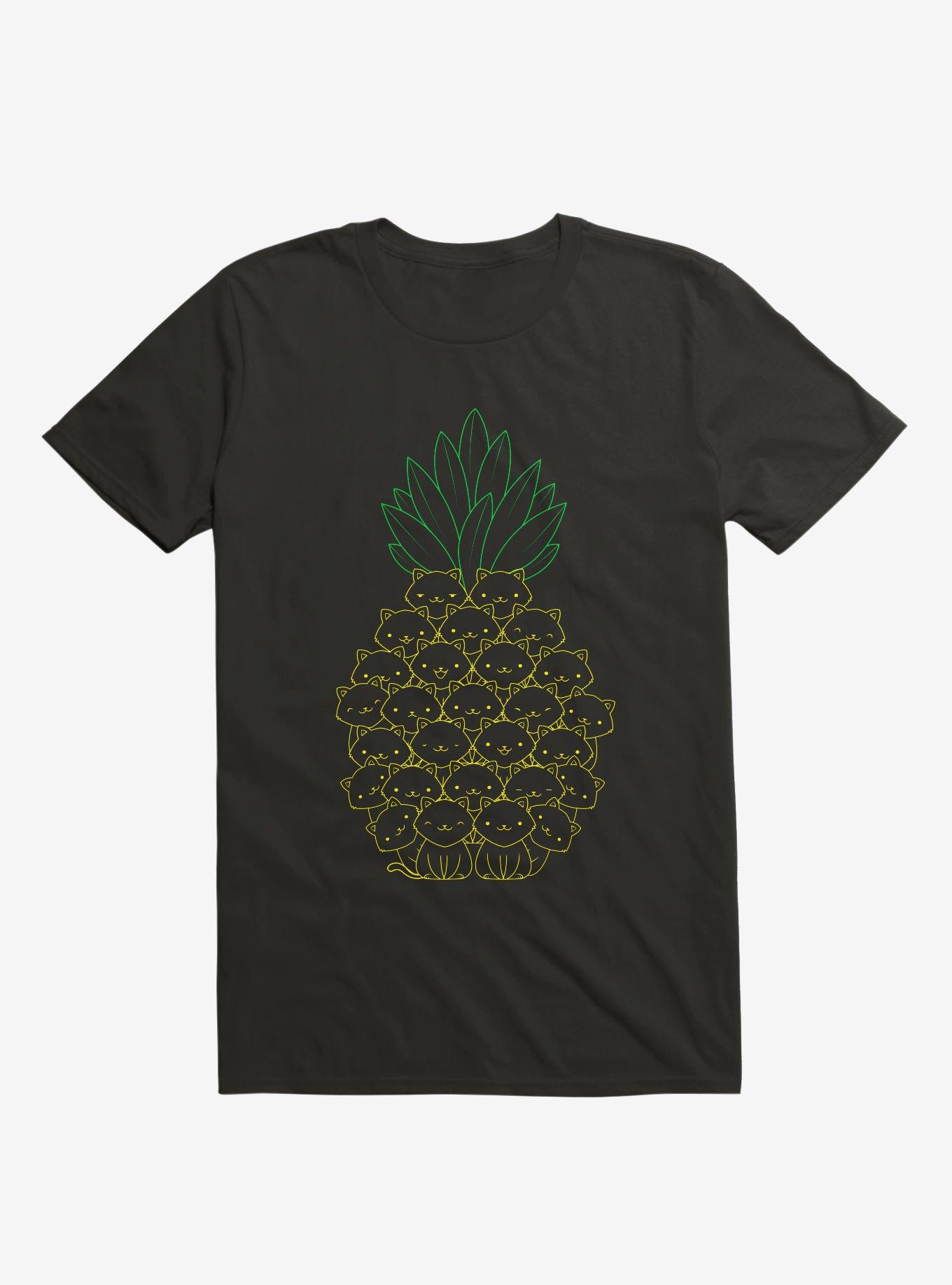 Pineaple Cat T-Shirt, BLACK, hi-res