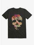 Skull Floral Decay T-Shirt, BLACK, hi-res