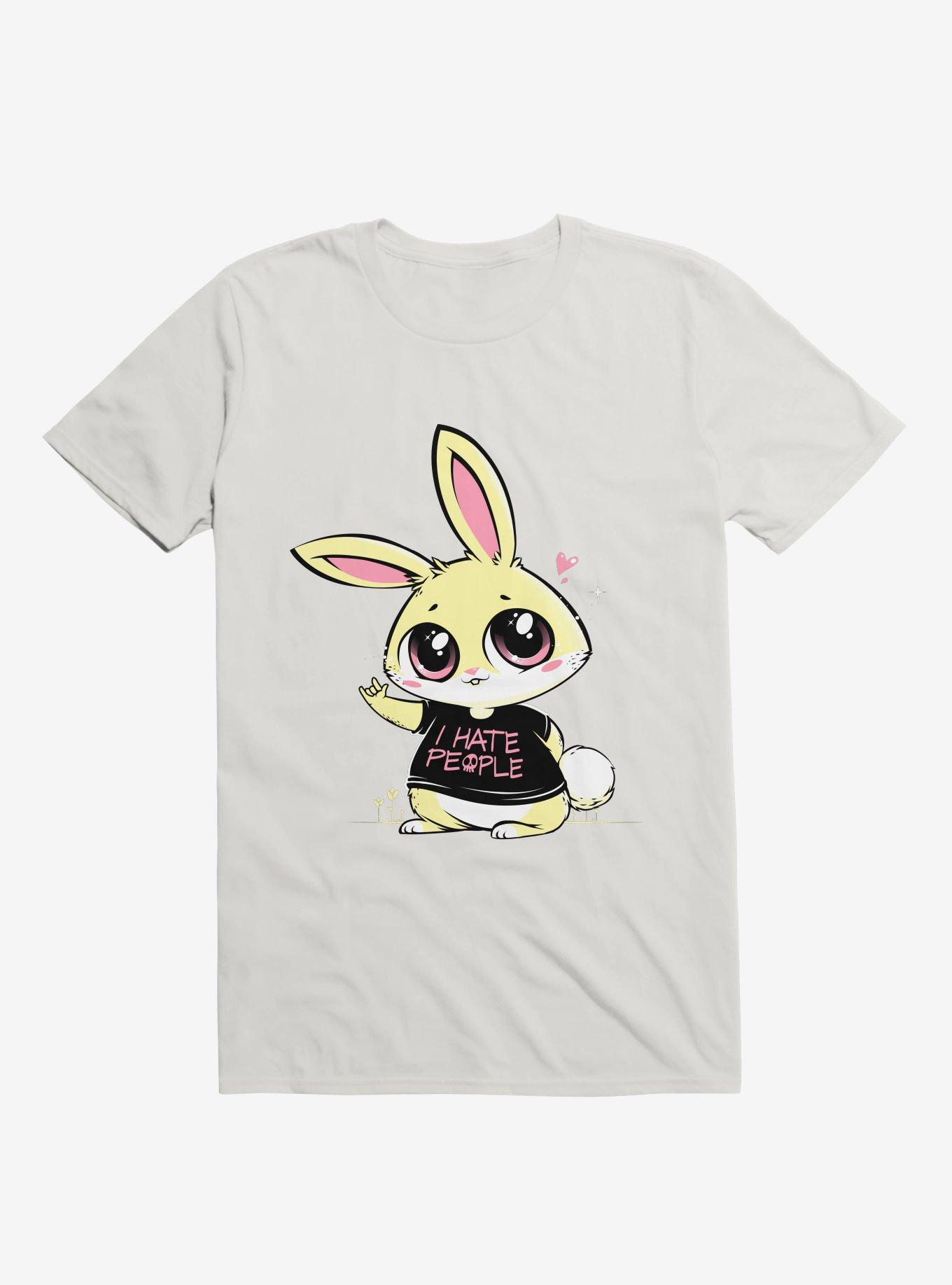 I Hate People Bunny T-Shirt, WHITE, hi-res