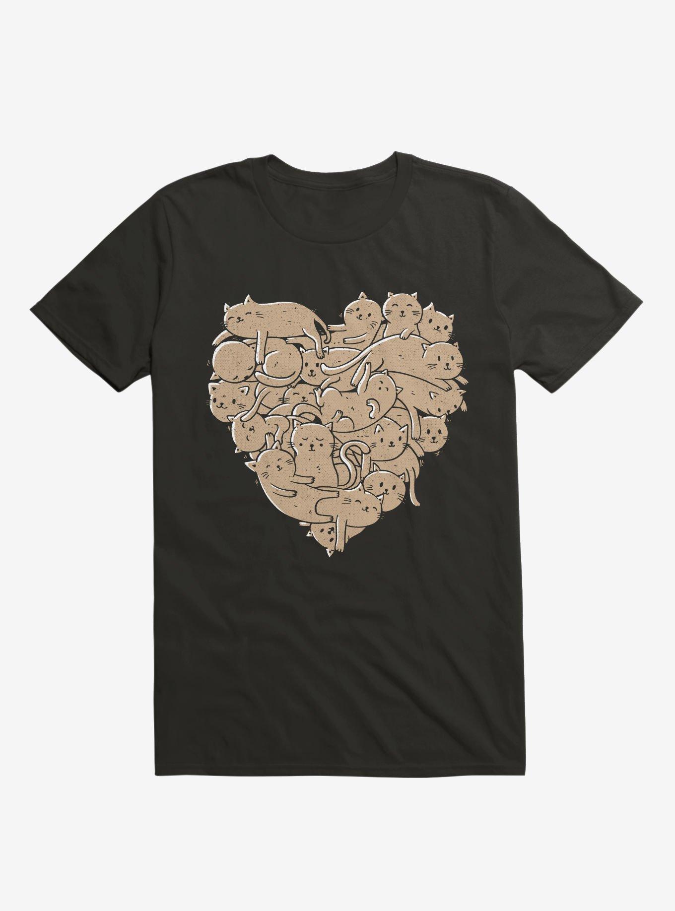 I Love Cats Heart T-Shirt, BLACK, hi-res