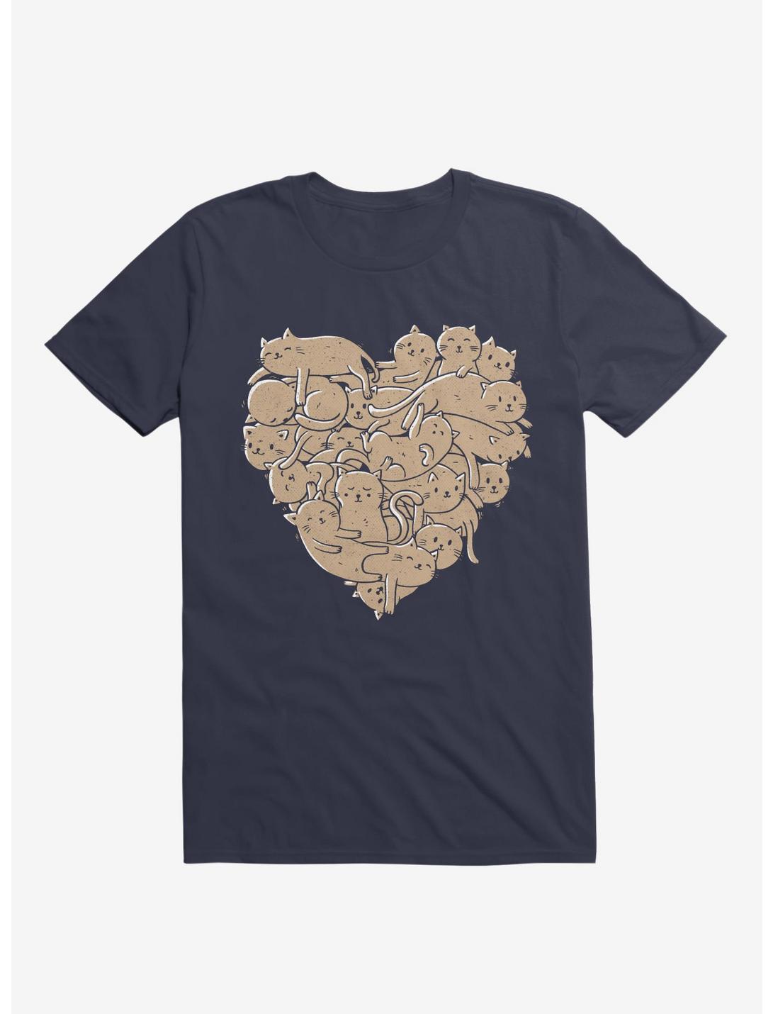 I Love Cats Heart T-Shirt, NAVY, hi-res
