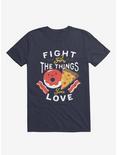 Fight For The Things You Love Pizza Donuts T-Shirt, NAVY, hi-res