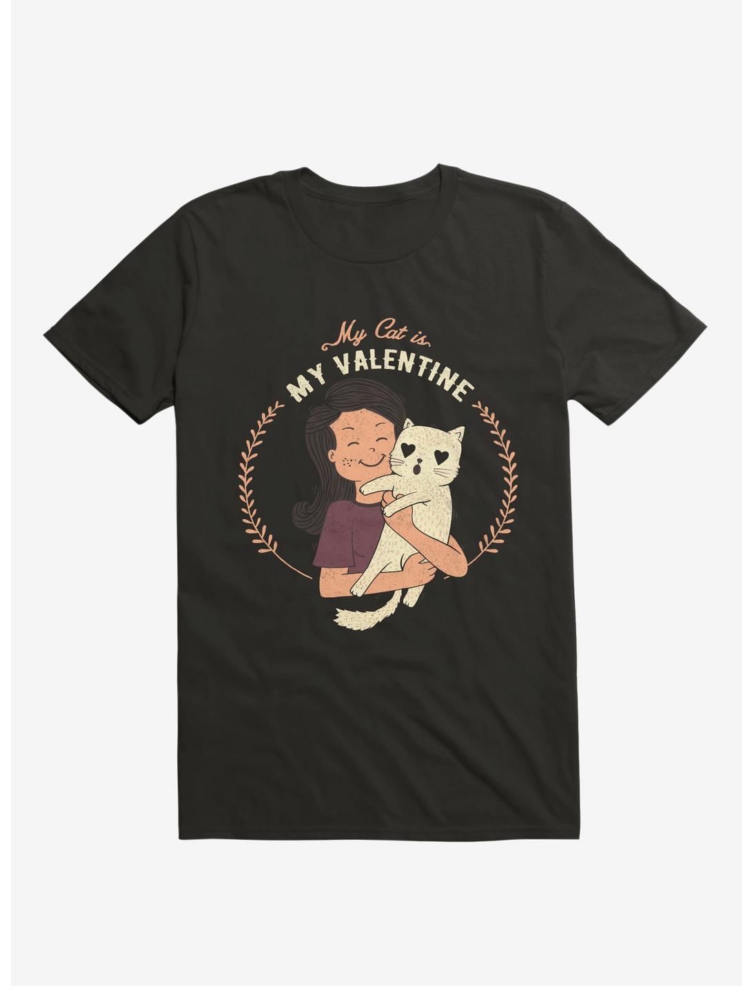 My Cat Is My Valentine T-Shirt, BLACK, hi-res