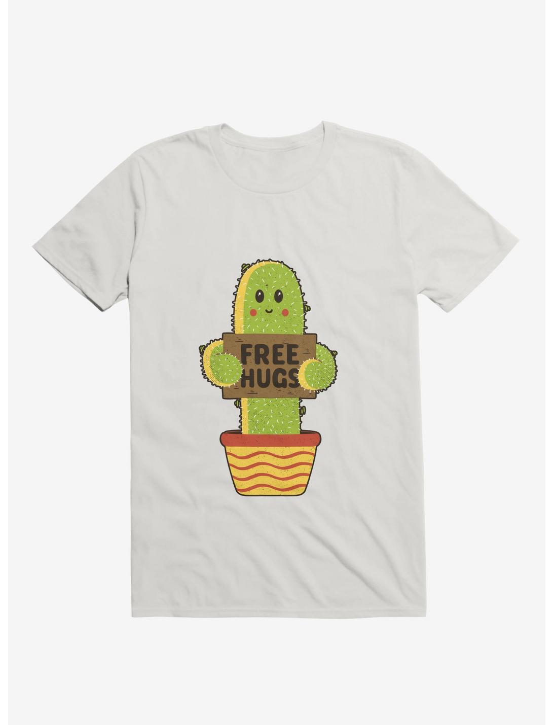 Free Hugs Cactus T-Shirt, WHITE, hi-res