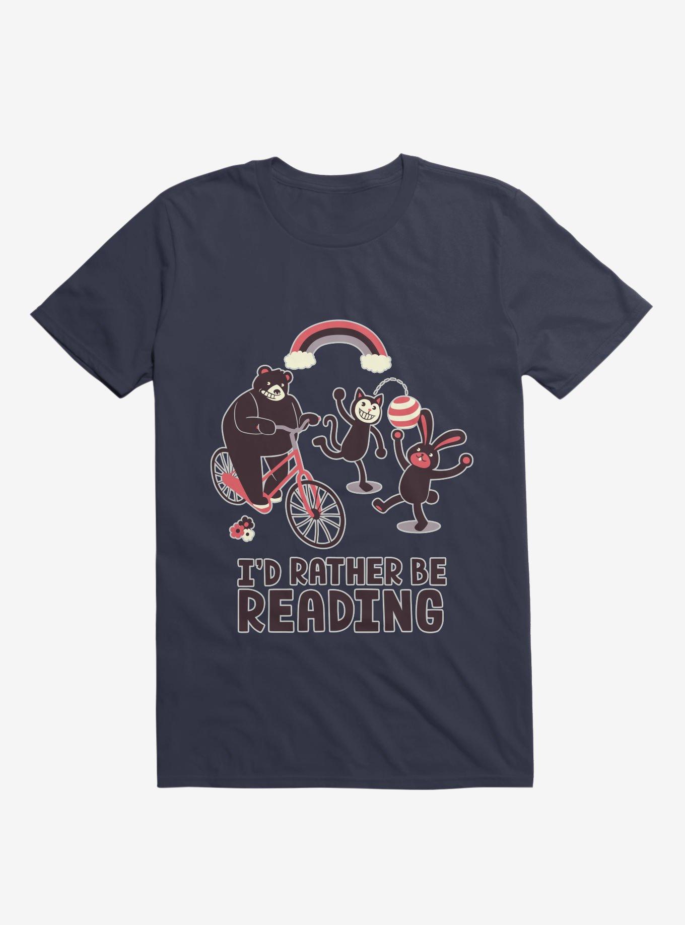 I'd Rather Be Reading T-Shirt, NAVY, hi-res