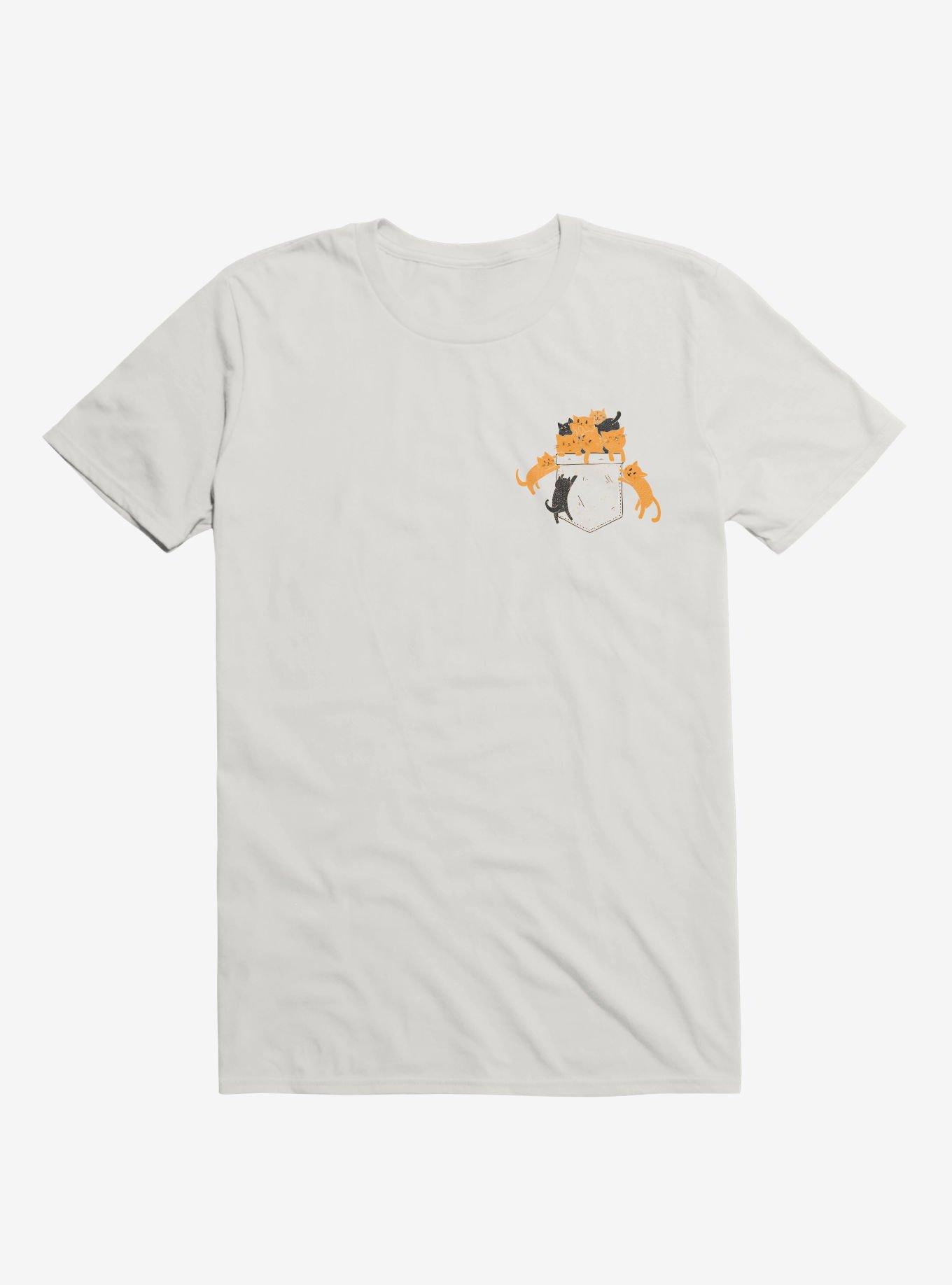 Pocket Cats T-Shirt, WHITE, hi-res