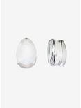 Faceted Teardrop Clear Glass Plug 2 Pack, CLEAR, hi-res