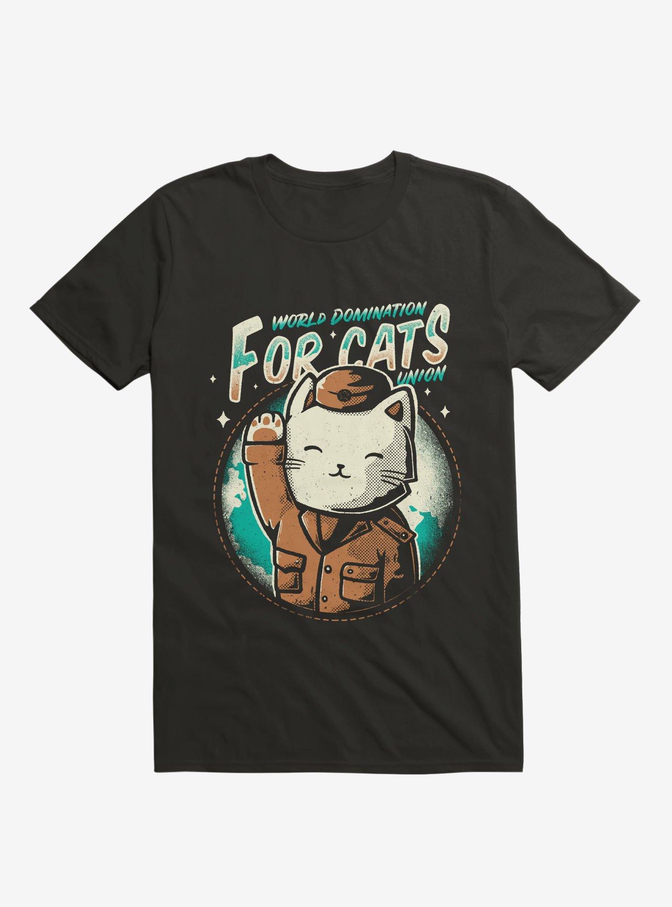 World Domination For Cats Union T-Shirt, BLACK, hi-res