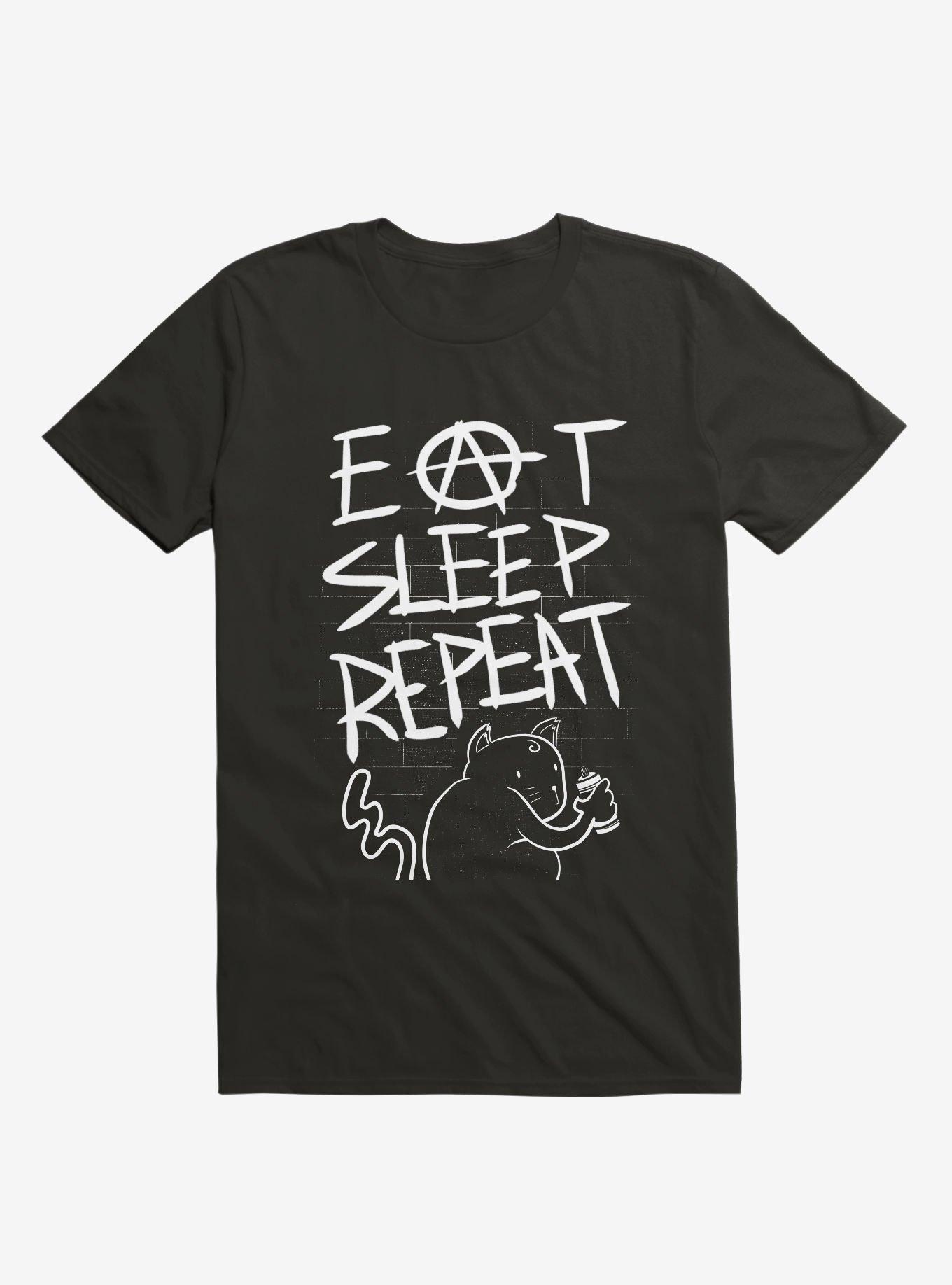 Eat Sleep Repeat T-Shirt, BLACK, hi-res