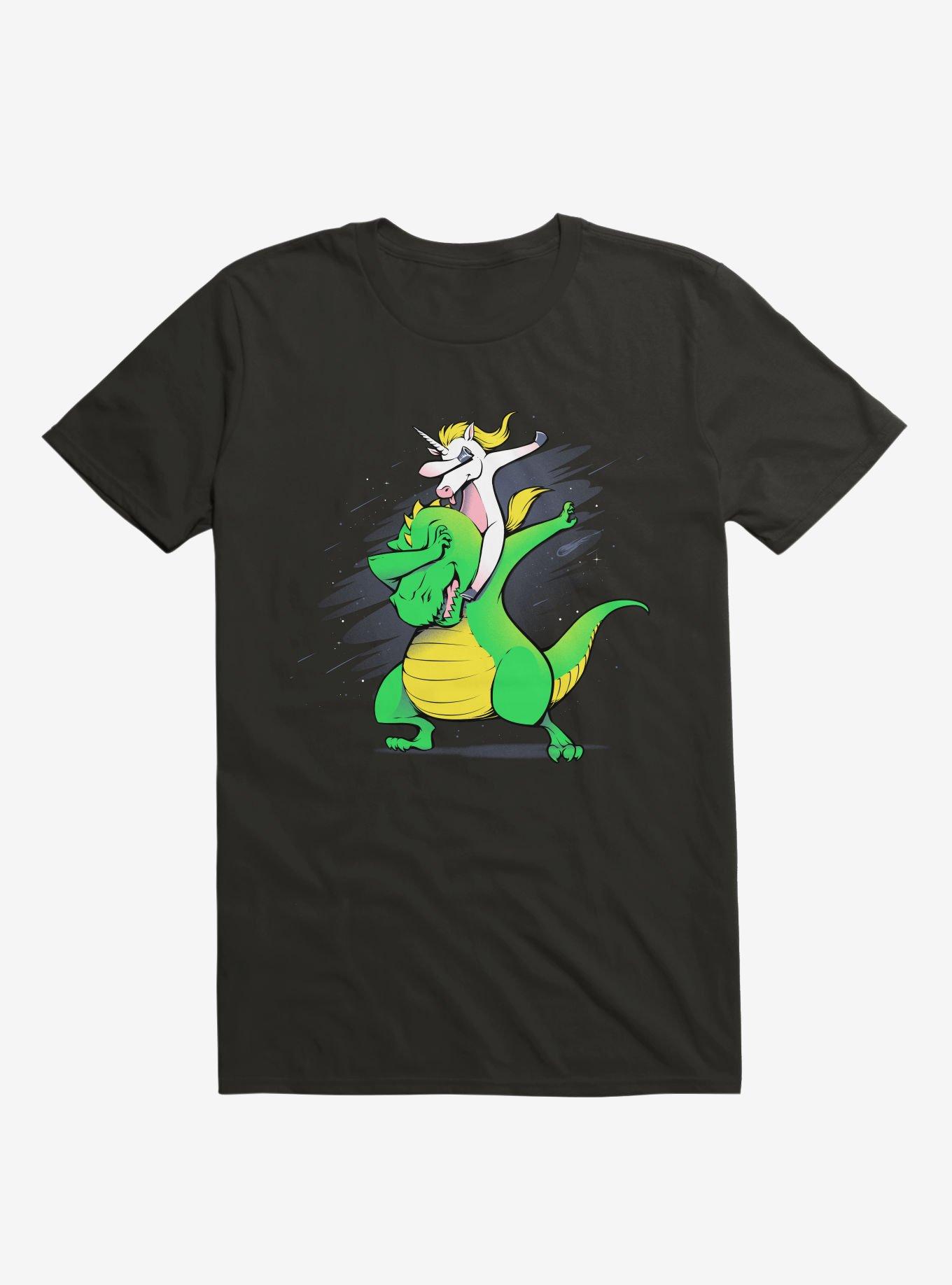 Unicorn T-Rex Dabbing T-Shirt, , hi-res