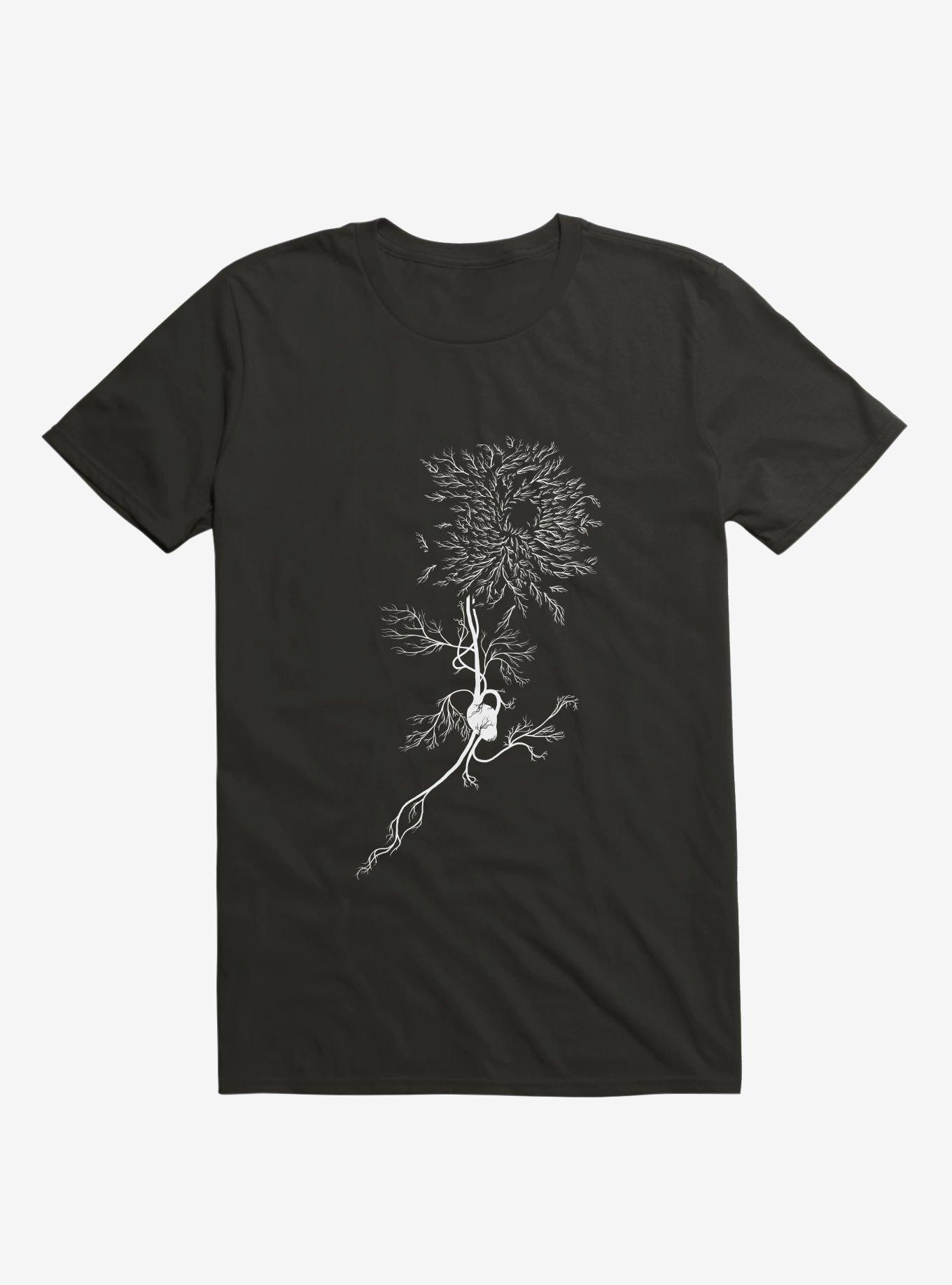 White Chrysanthemum T-Shirt, BLACK, hi-res