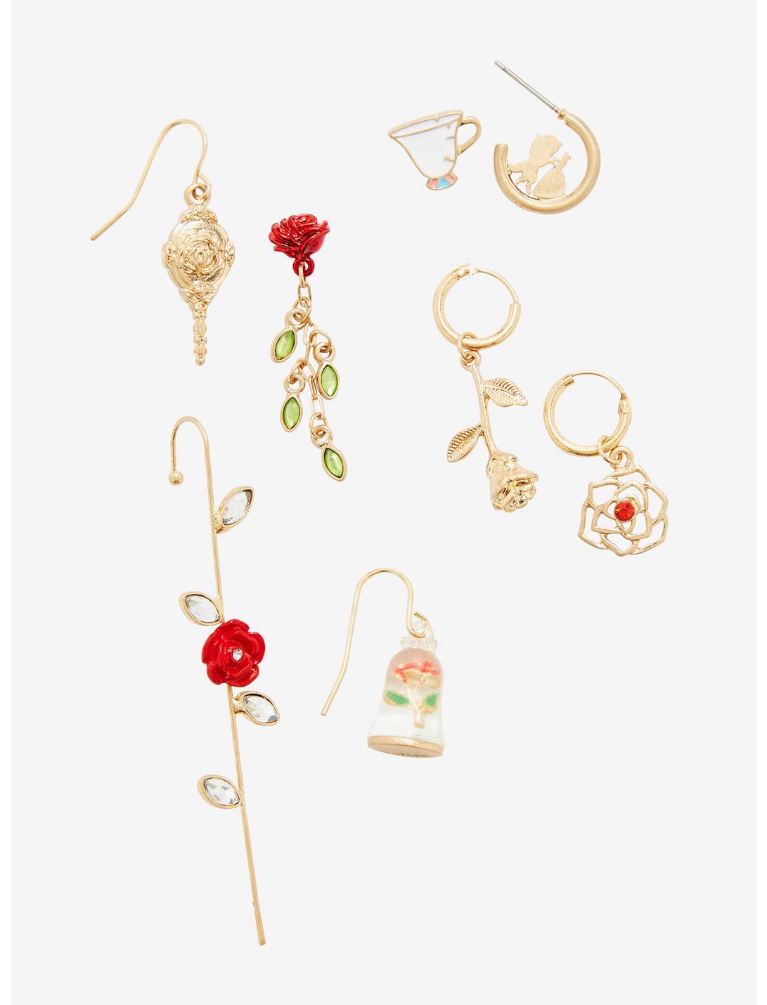 Disney Beauty and the Beast Floral Earring Set - BoxLunch Exclusive, , hi-res