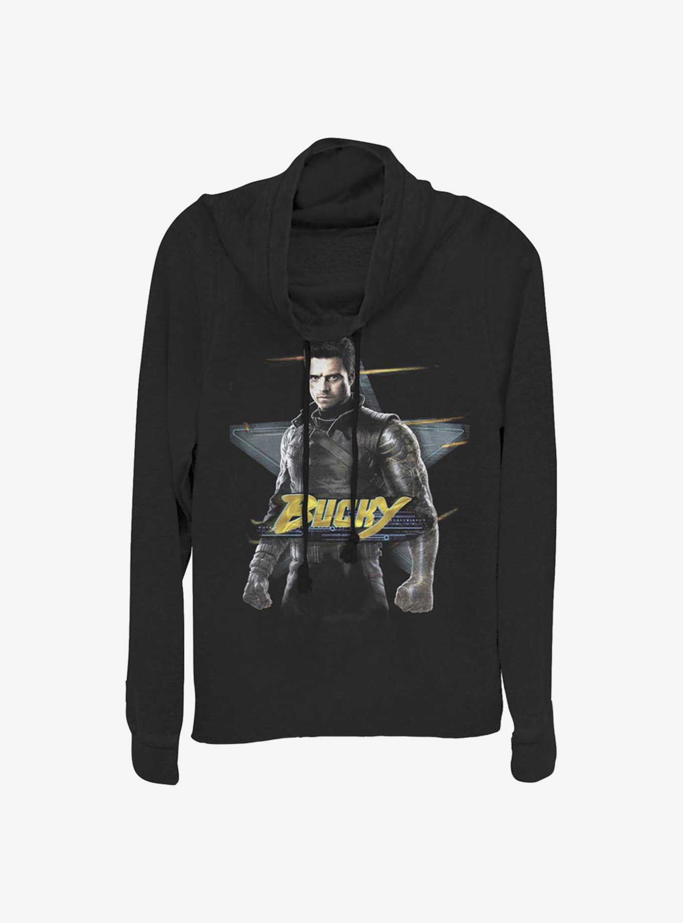 Marvel The Falcon And The Winter Soldier Bucky Cowl Neck Long-Sleeve Girls Top, , hi-res
