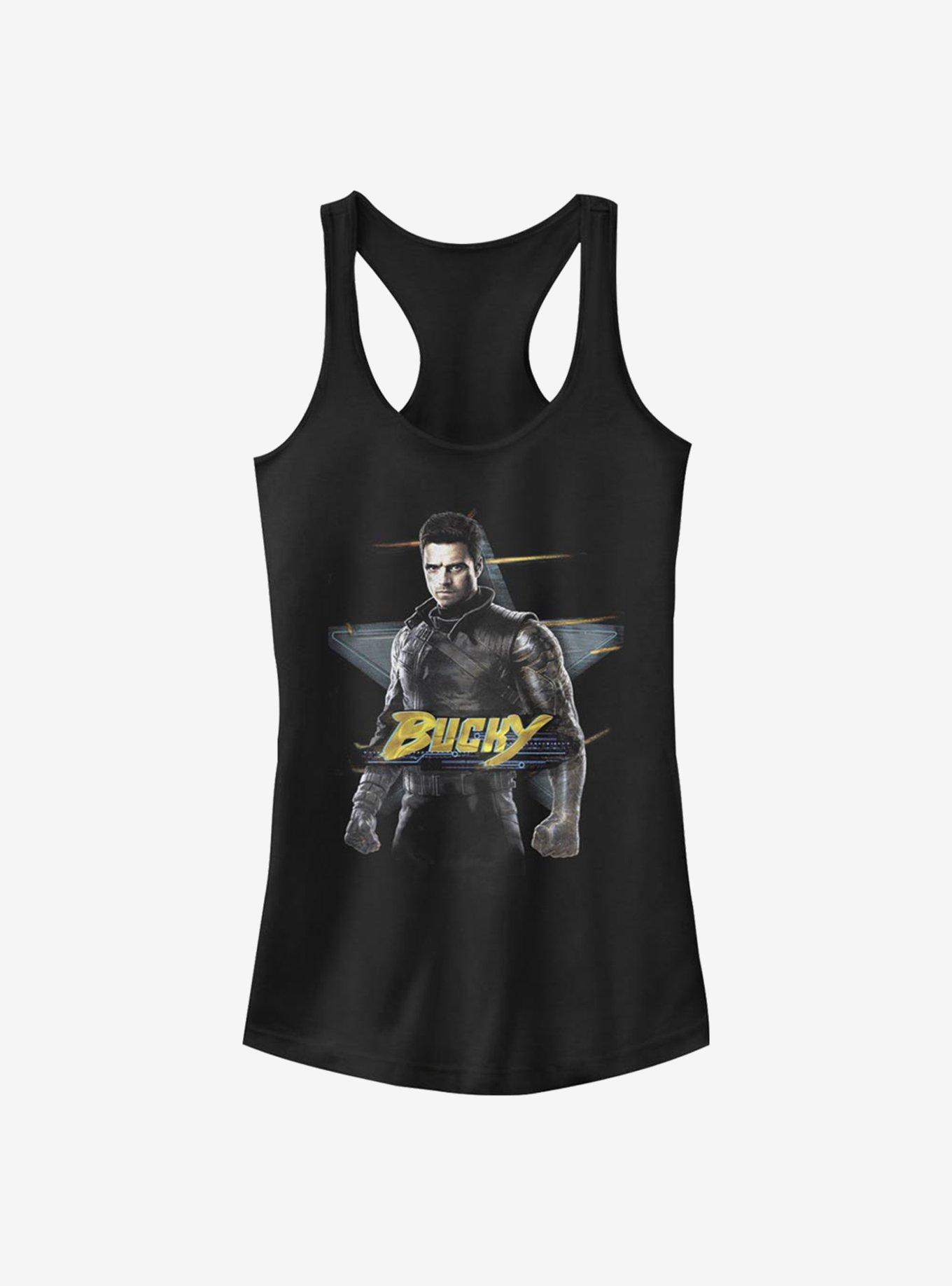 Marvel The Falcon And The Winter Soldier Bucky Girls Tank, BLACK, hi-res