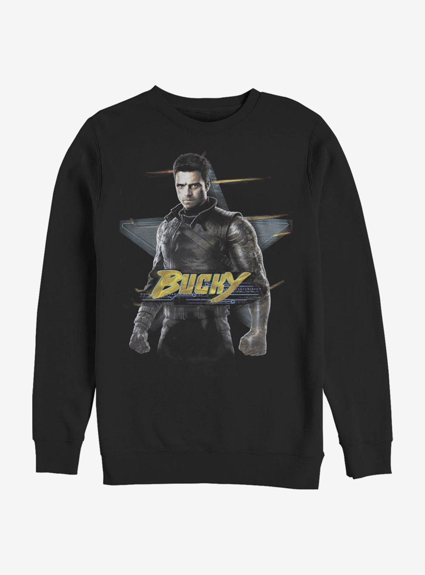 Marvel The Falcon And The Winter Soldier Bucky Crew Sweatshirt, BLACK, hi-res