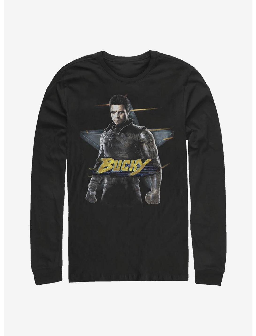 Marvel The Falcon And The Winter Soldier Bucky Long-Sleeve T-Shirt, BLACK, hi-res