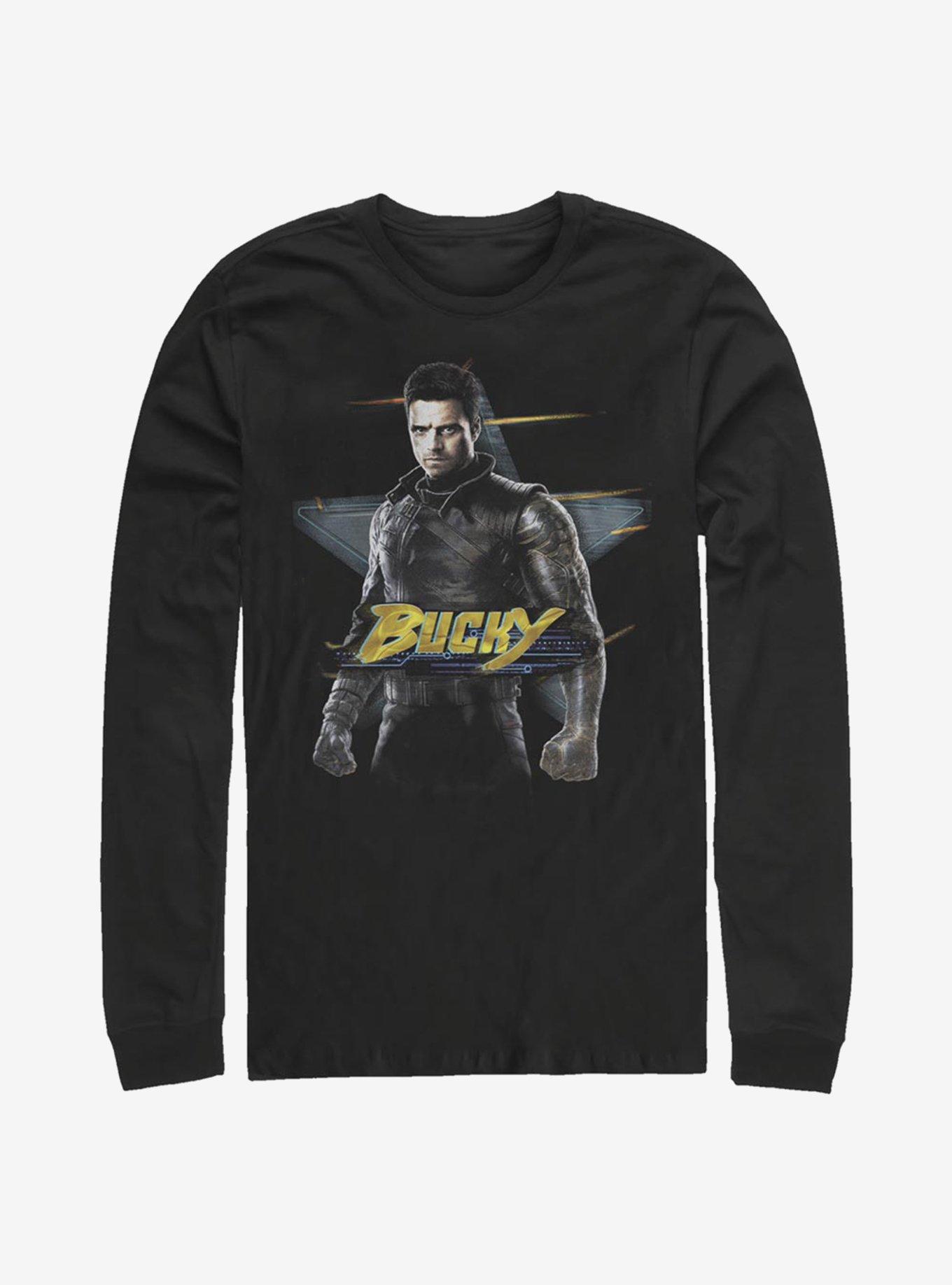 Marvel The Falcon And The Winter Soldier Bucky Long-Sleeve T-Shirt, BLACK, hi-res