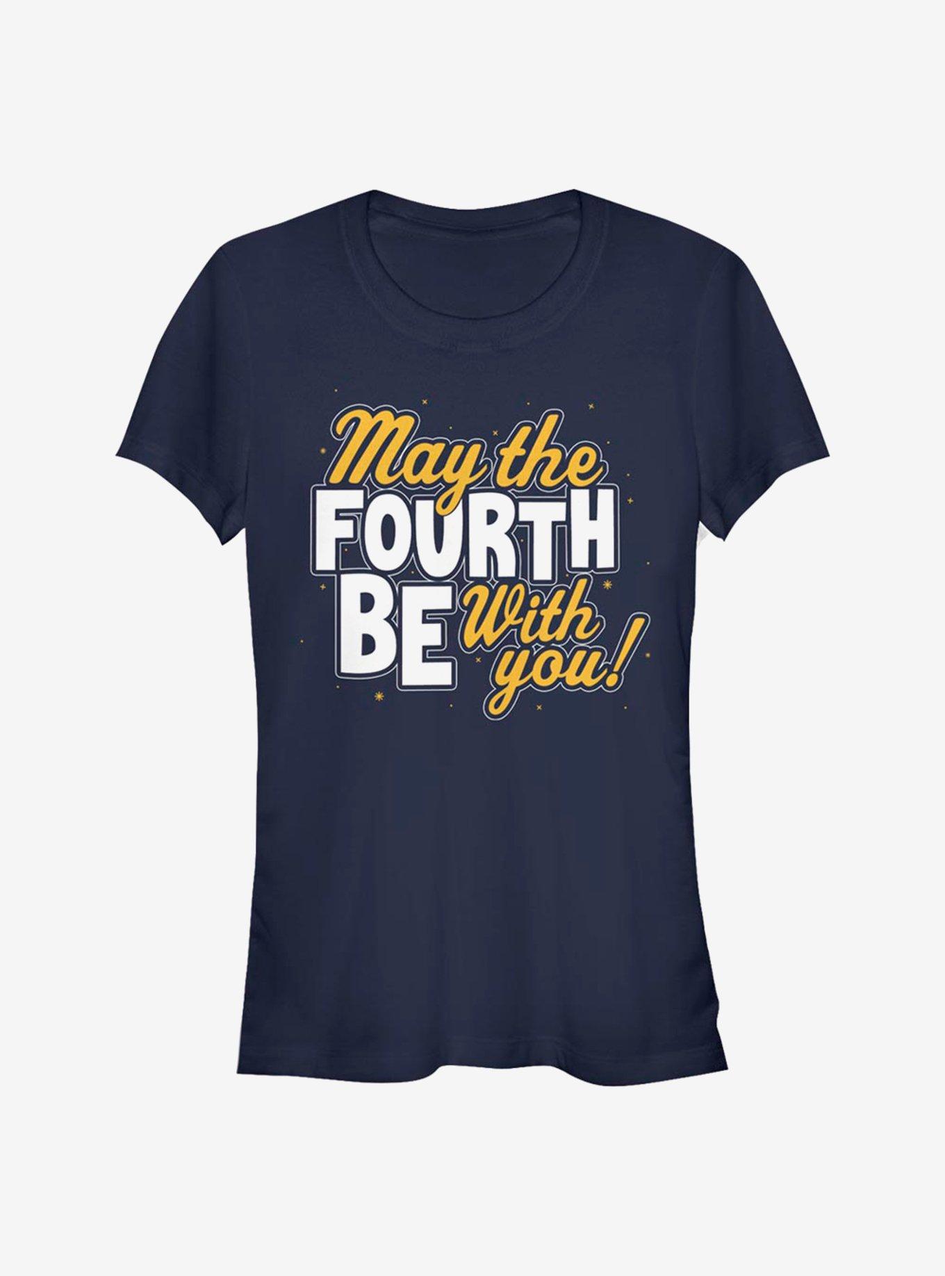 Star Wars May The Fourth Be With You Girls T-Shirt, NAVY, hi-res
