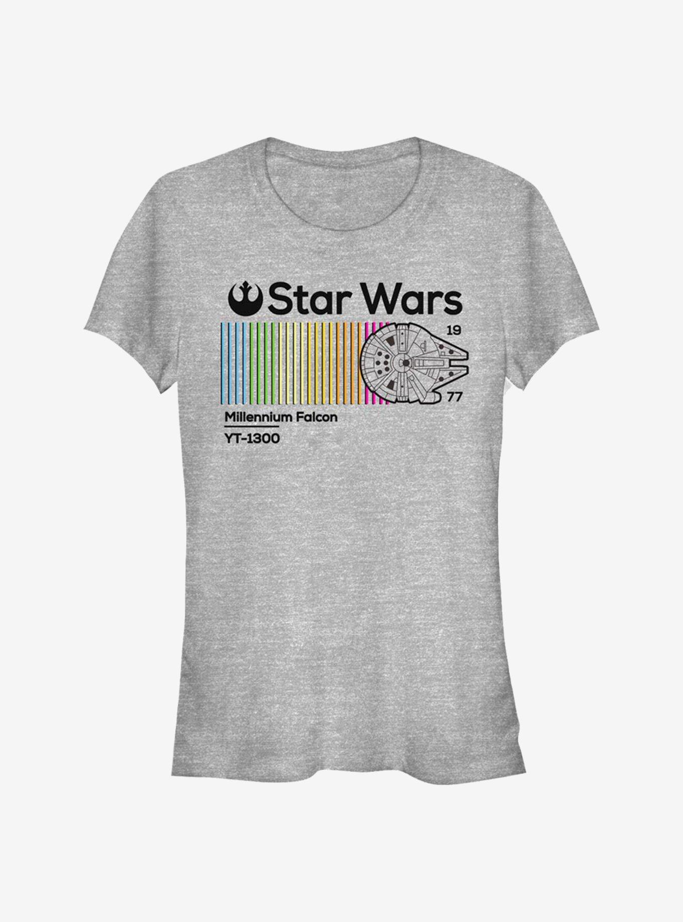 Star Wars Millennium Falcon Colored Girls T-Shirt, ATH HTR, hi-res