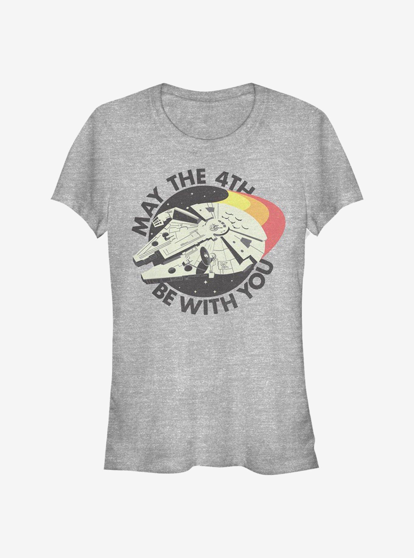 Star Wars Retro May 4th Falcon Girls T-Shirt, ATH HTR, hi-res