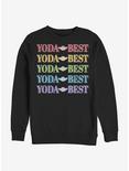 Star Wars Yoda Best Rainbow Crew Sweatshirt, BLACK, hi-res