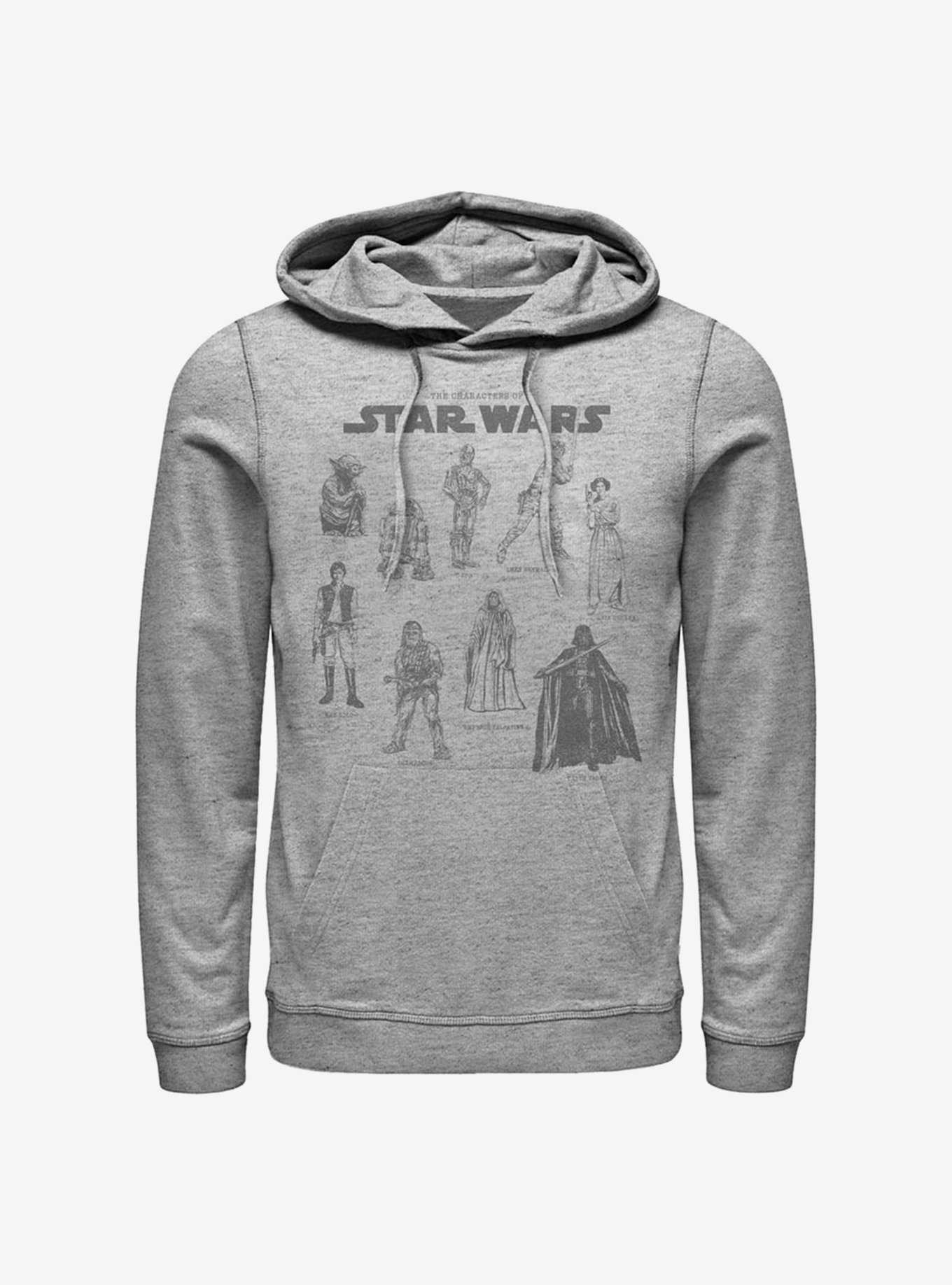 Star Wars Character Chart Hoodie, ATH HTR, hi-res