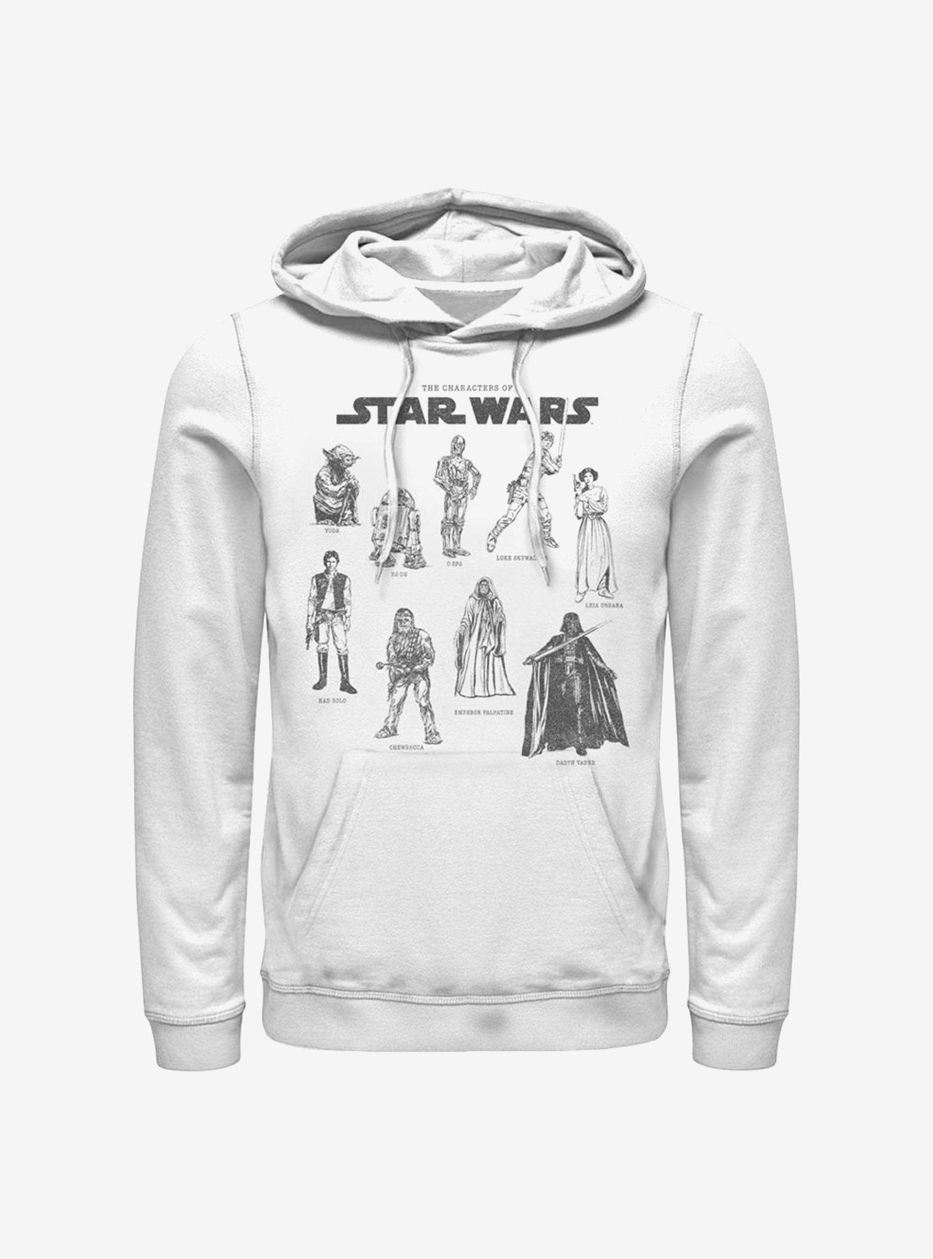 Star Wars Character Chart Hoodie, WHITE, hi-res